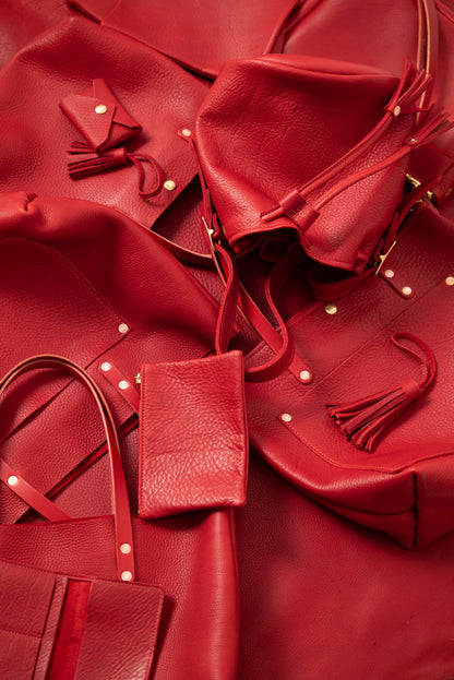 Scratch-and-Dent Red Cypress Bucket Bag