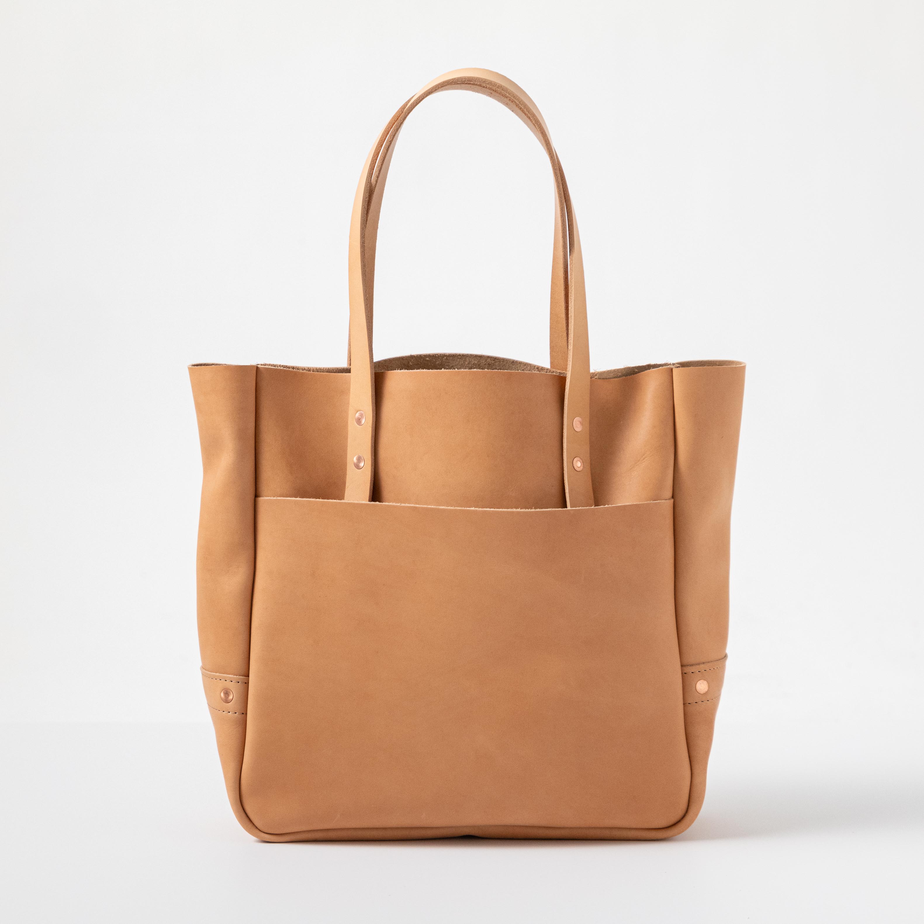 Blue Cypress Carryall Large Leather Tote Bags by KMM Co