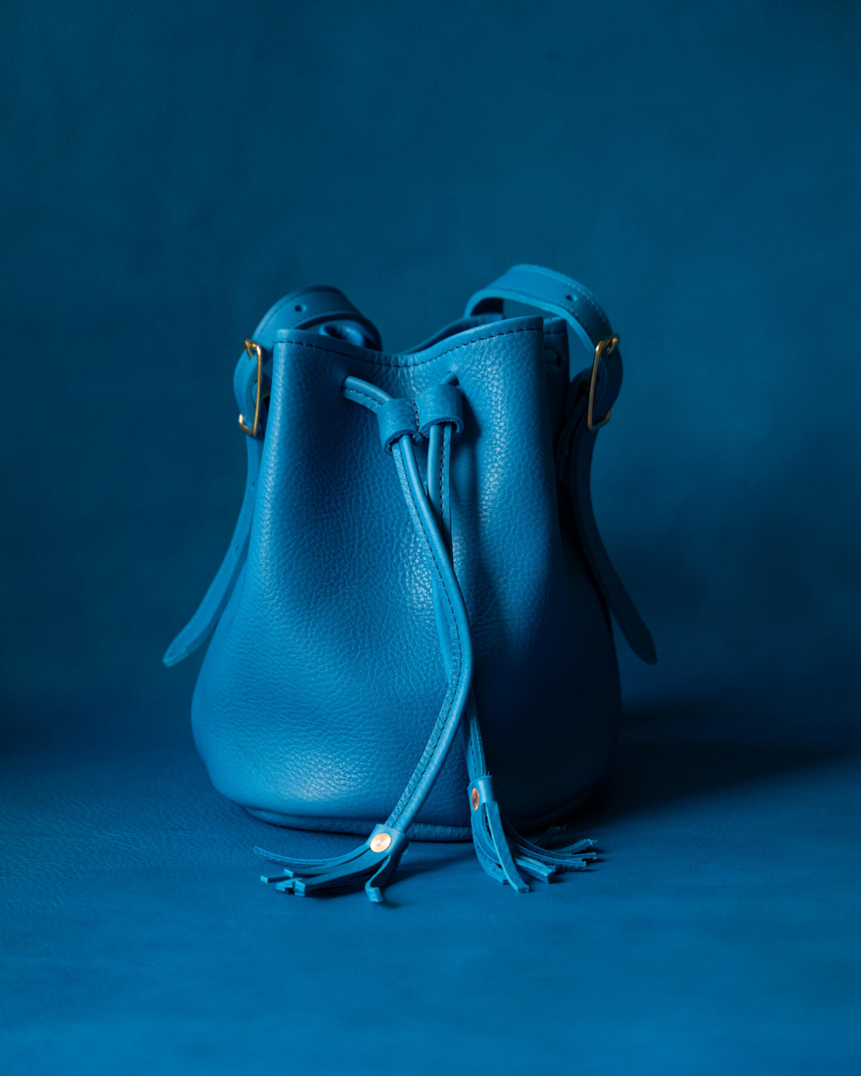 Scratch-and-Dent Cerulean Cypress Bucket Bag