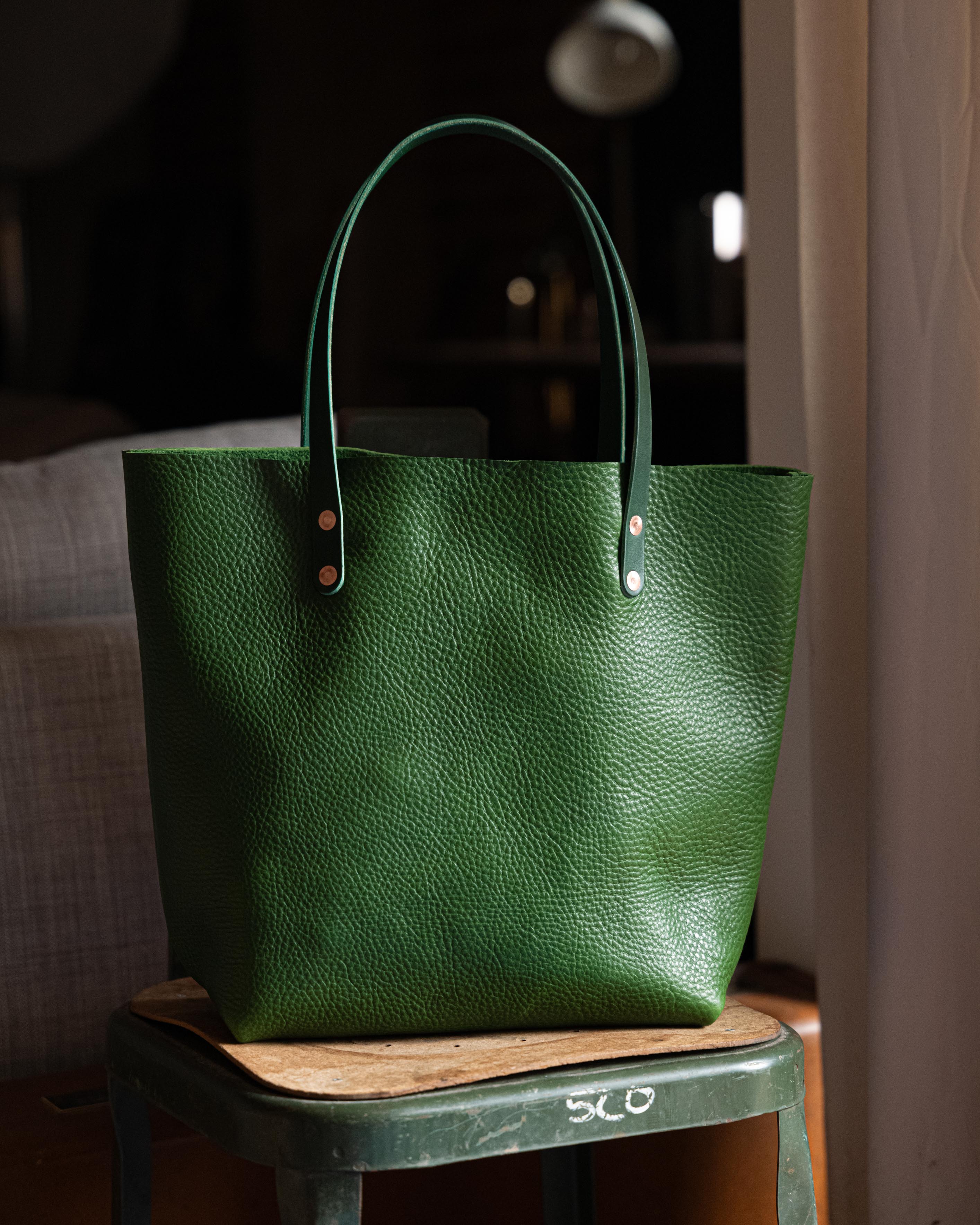 Leaf Cypress Travel Tote | Handmade Leather Tote Bags by KMM & Co.