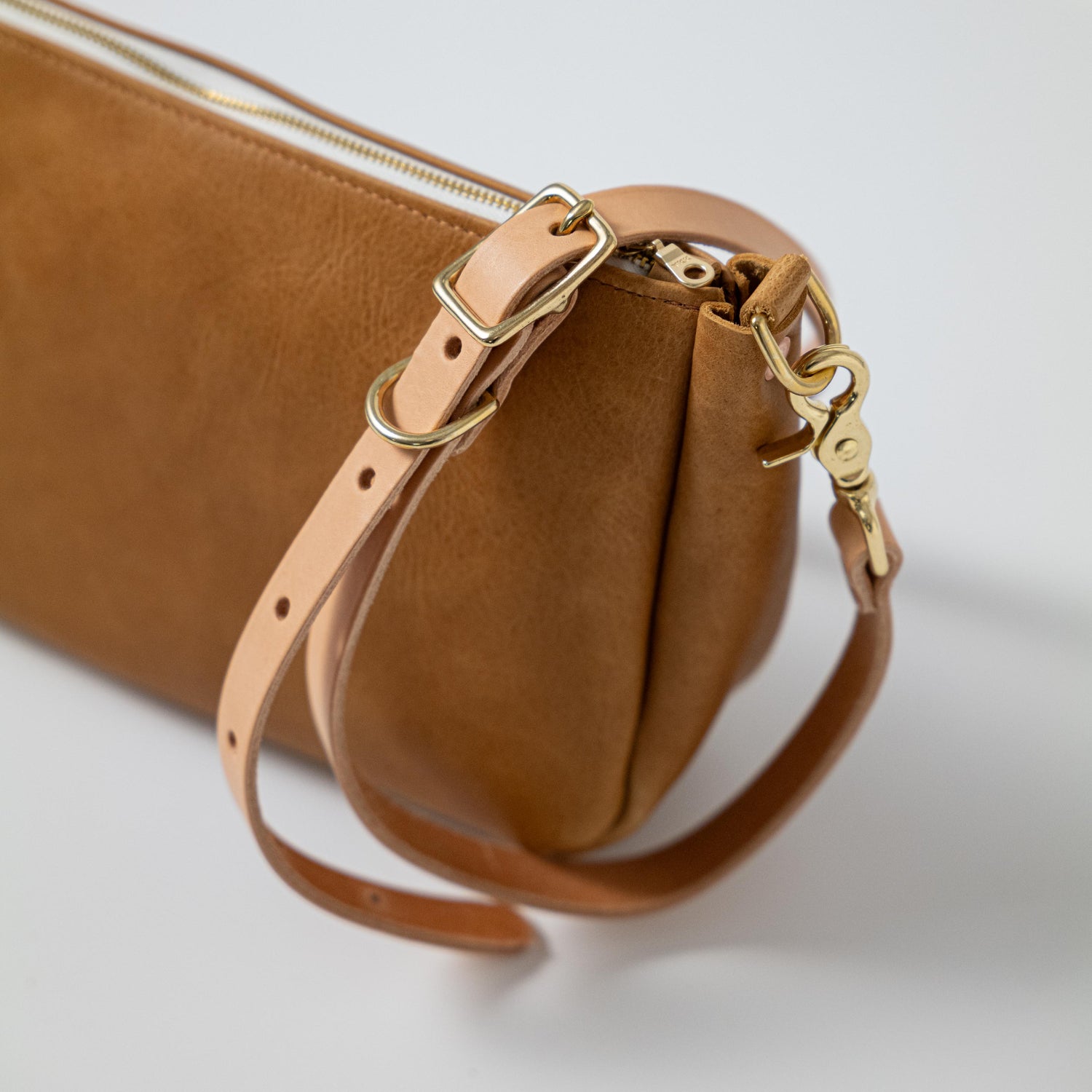 Scratch-and-Dent Natural Bison Crossbody Bag