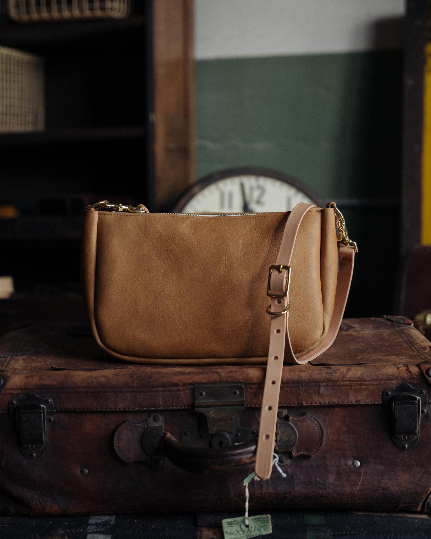 Scratch-and-Dent Natural Bison Crossbody Bag