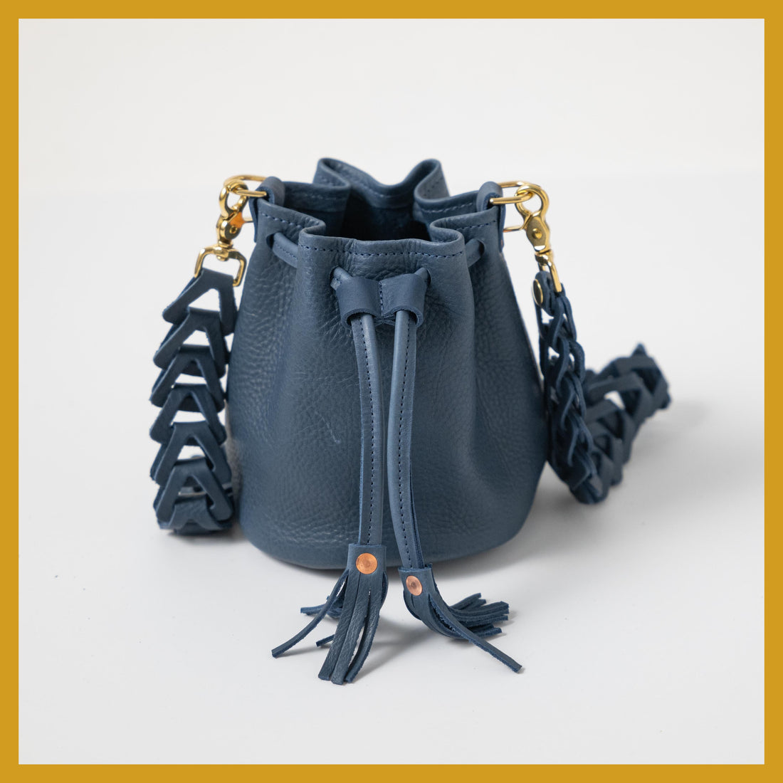 Scratch-and-Dent Blue Cypress Mini Bucket Bag