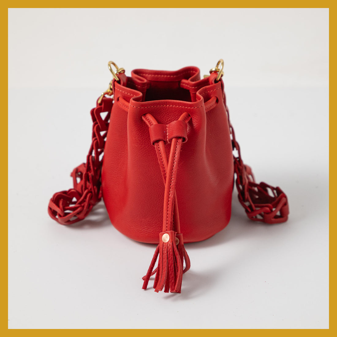 Scratch-and-Dent Red Cypress Mini Bucket Bag