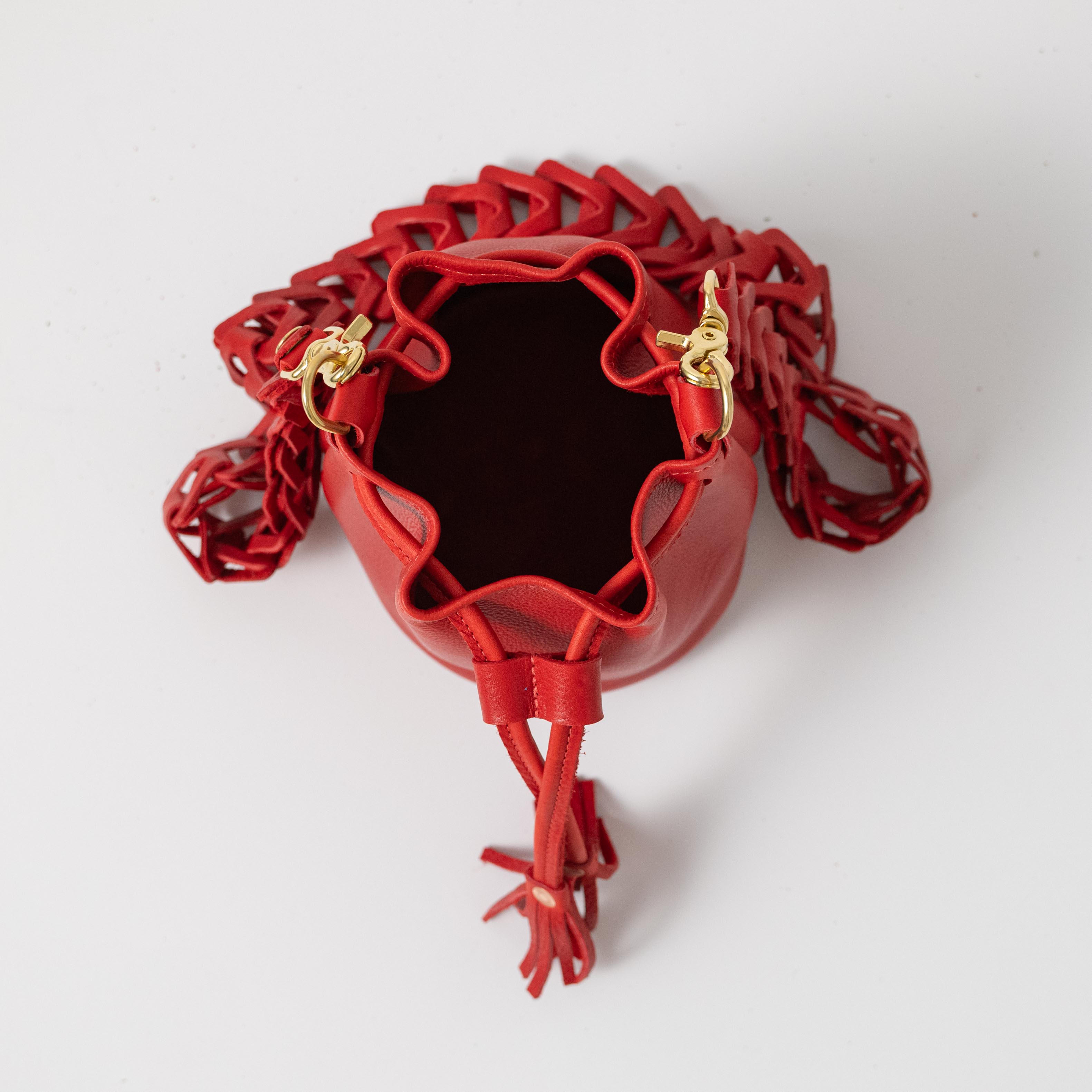 Scratch-and-Dent Red Cypress Mini Bucket Bag