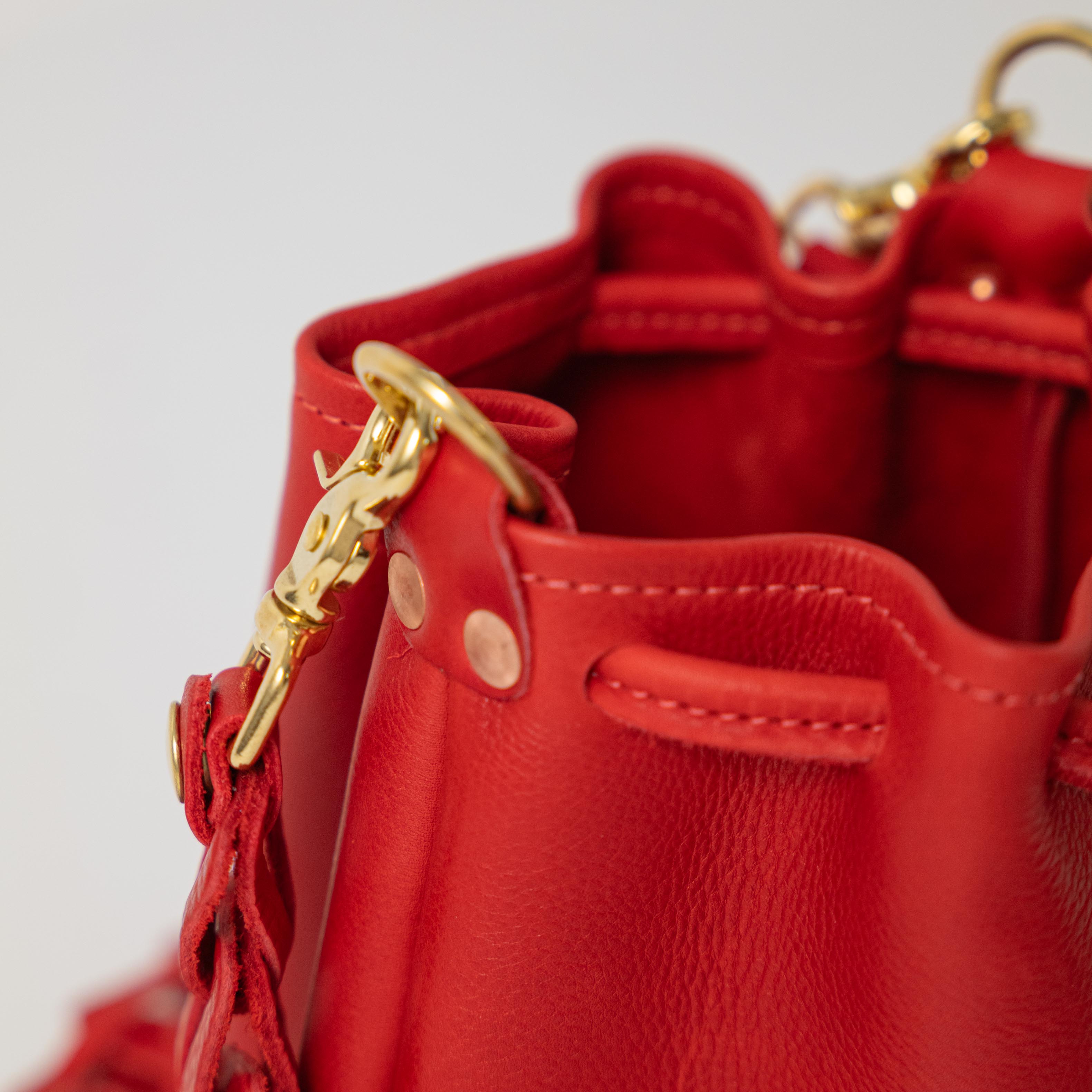 Scratch-and-Dent Red Cypress Mini Bucket Bag