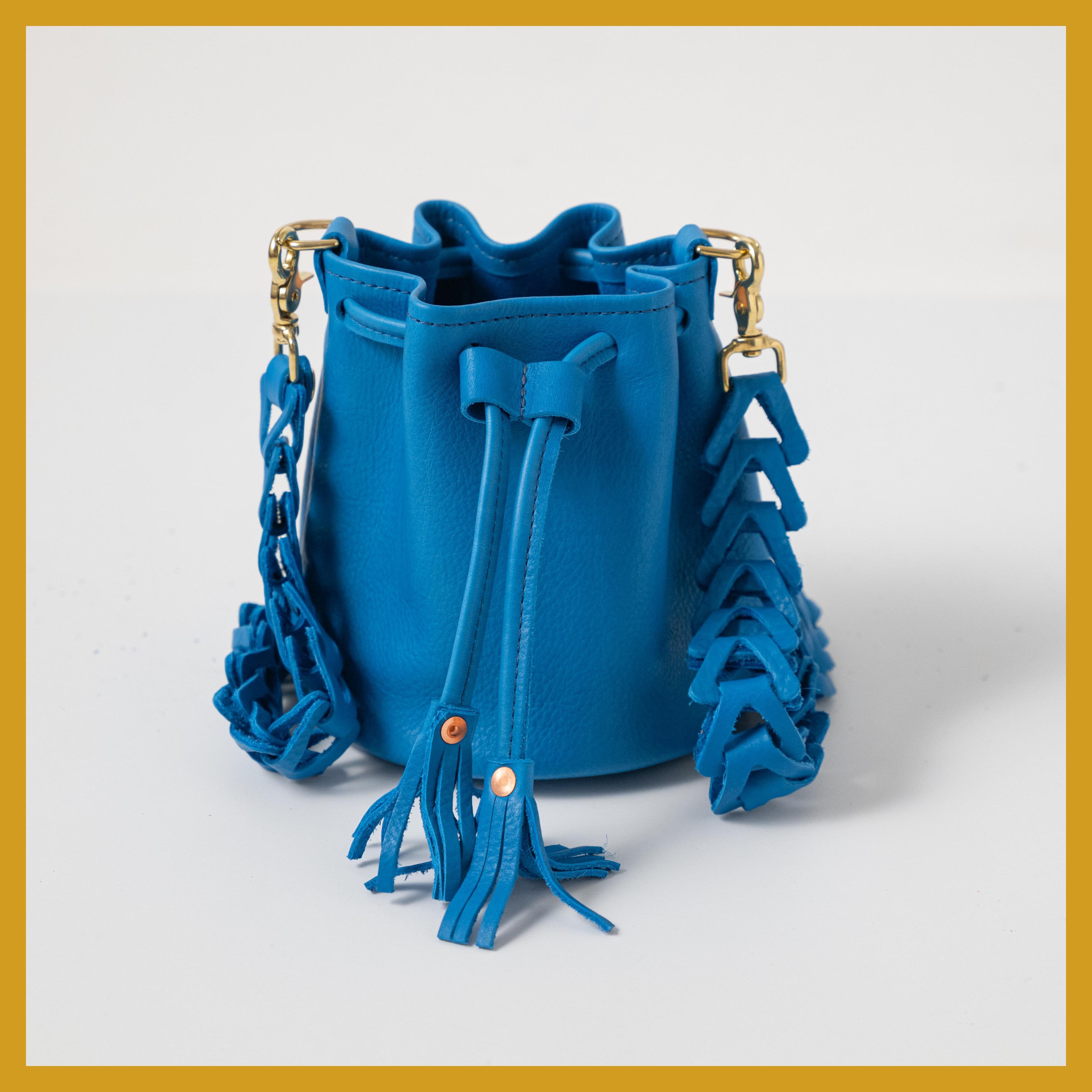 Scratch-and-Dent Cerulean Cypress Mini Bucket Bag