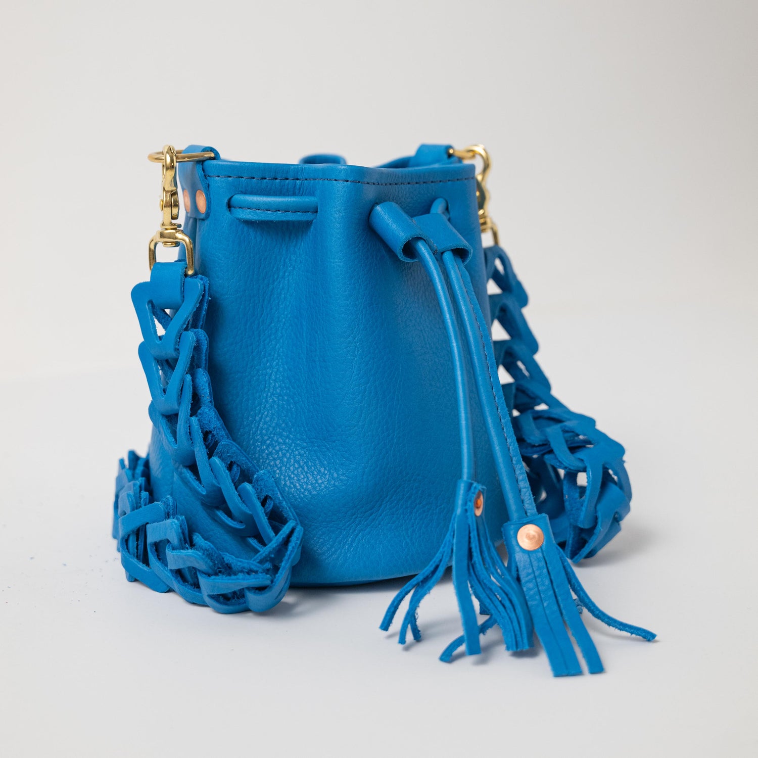 Scratch-and-Dent Cerulean Cypress Mini Bucket Bag