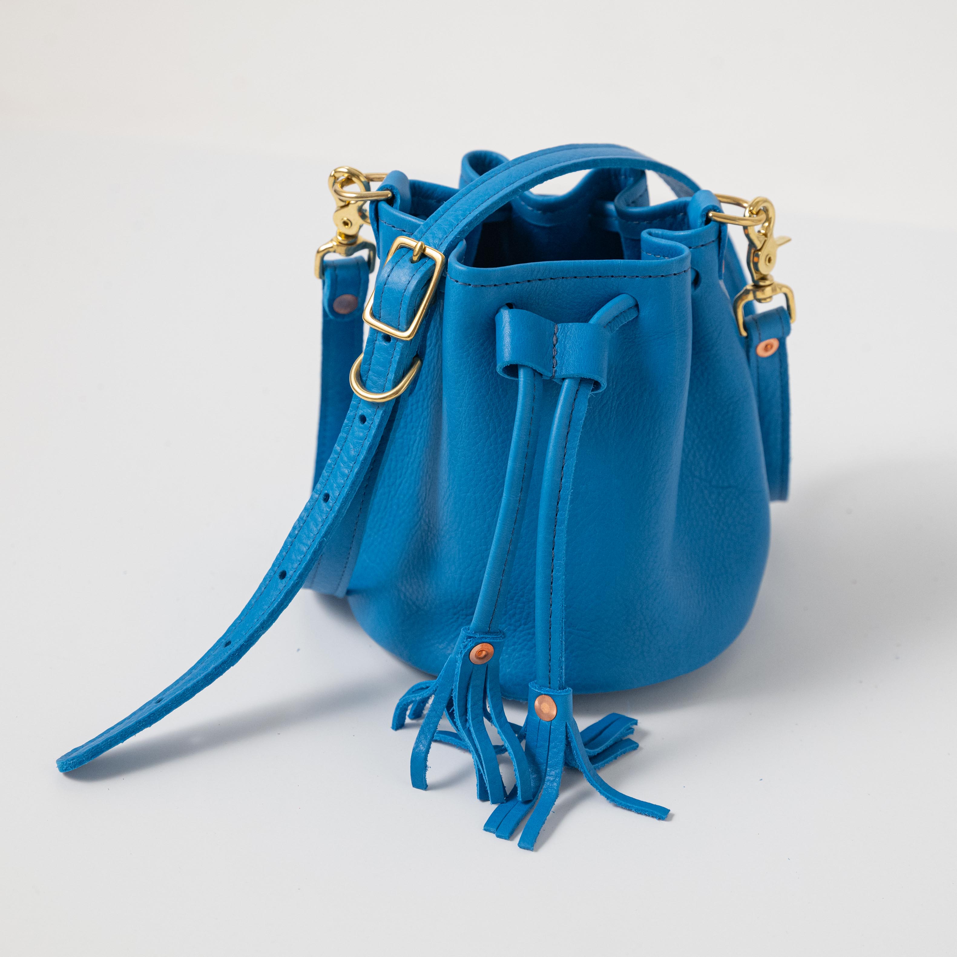 Scratch-and-Dent Cerulean Cypress Mini Bucket Bag