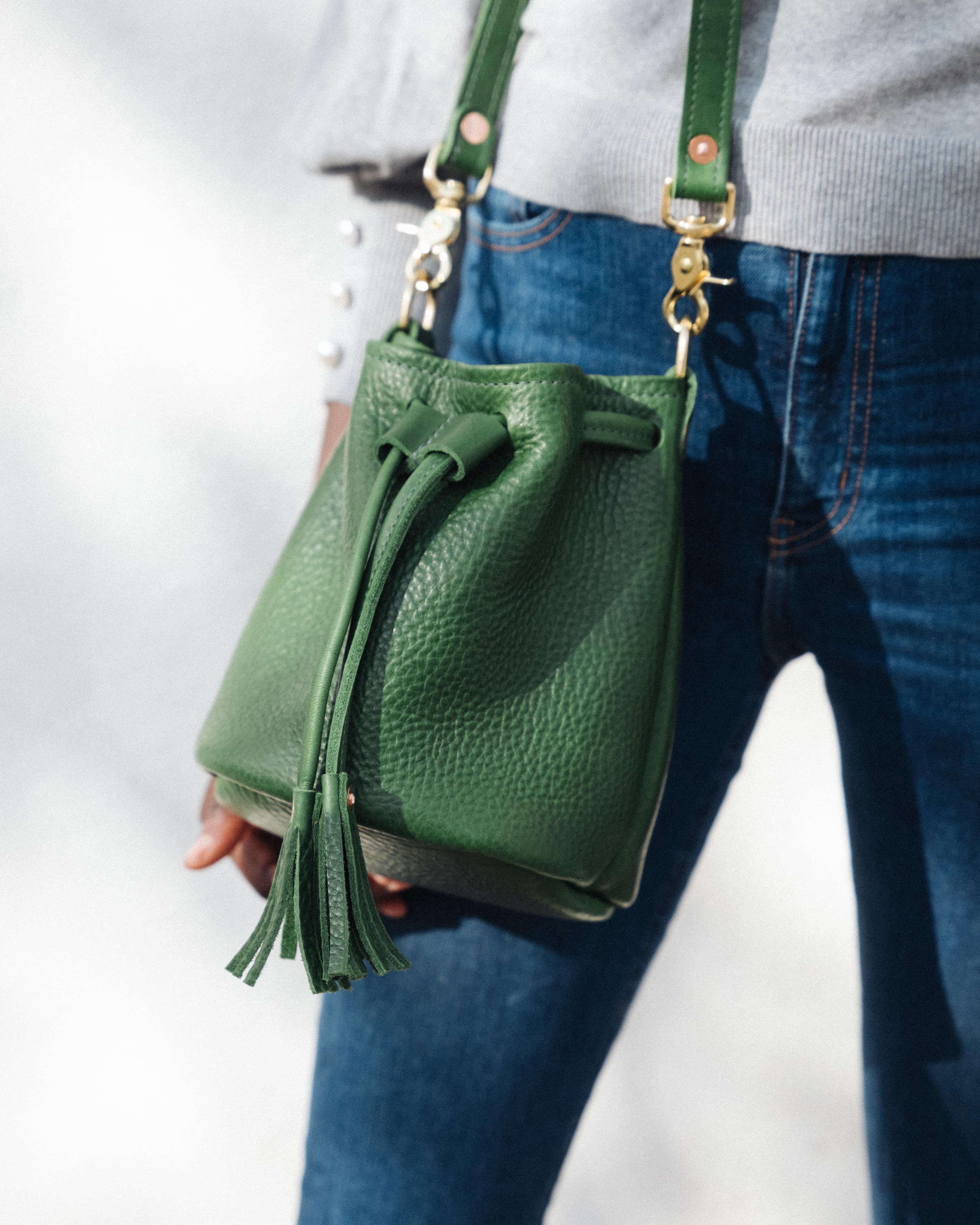 Scratch-and-Dent Red Cypress Mini Bucket Bag