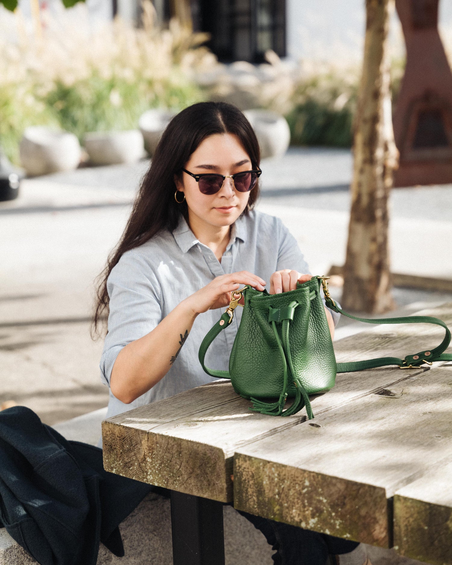 Scratch-and-Dent Purple Kodiak Mini Bucket Bag