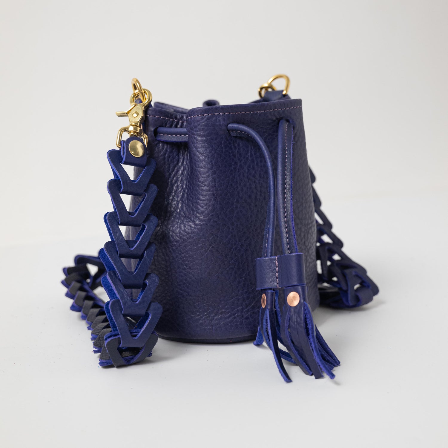 Scratch-and-Dent Violet Cypress Mini Bucket Bag