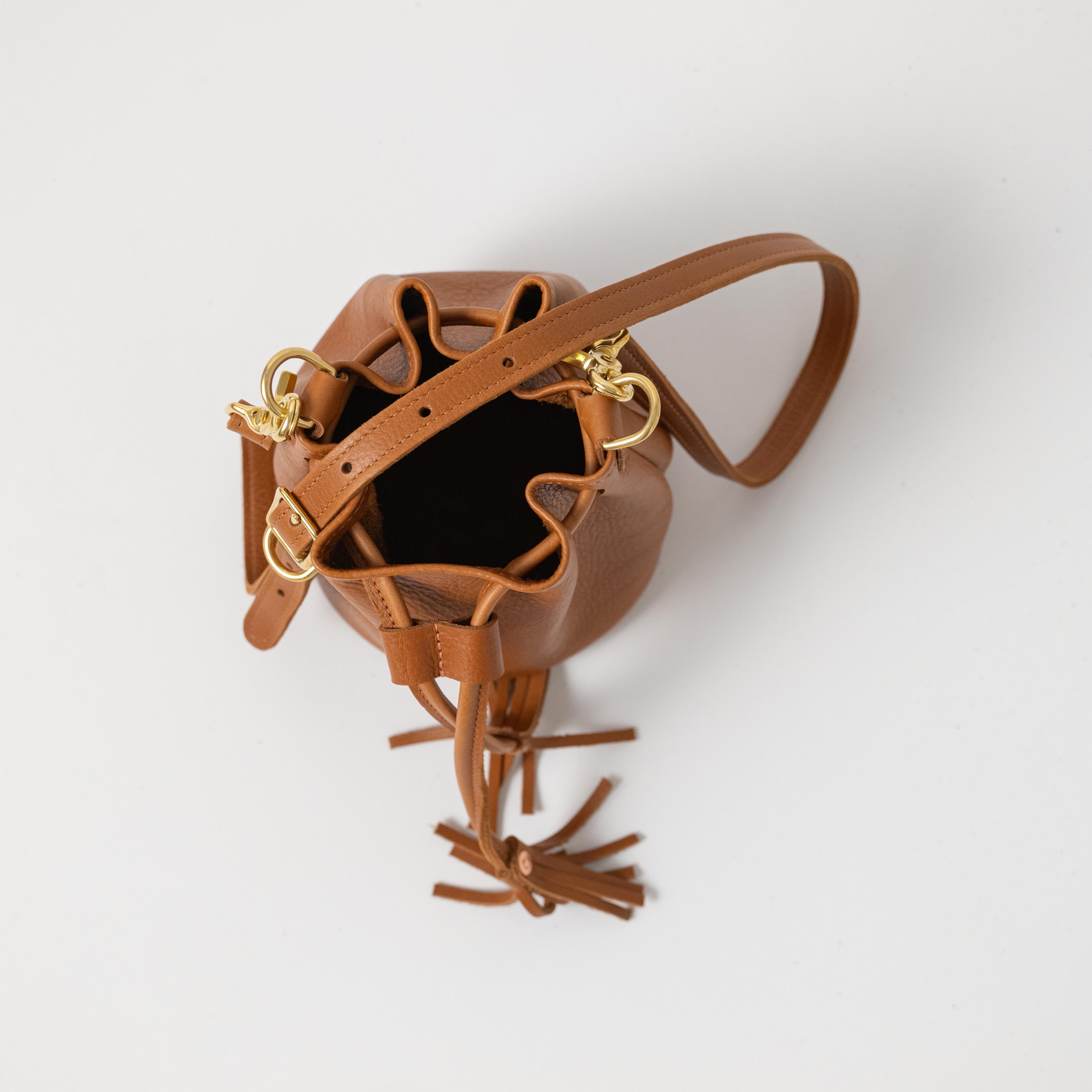 Scratch-and-Dent Cognac Cypress Mini Bucket Bag