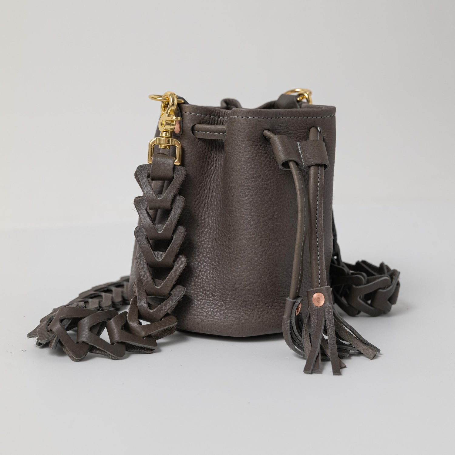 Grey Cypress Mini Bucket Bag