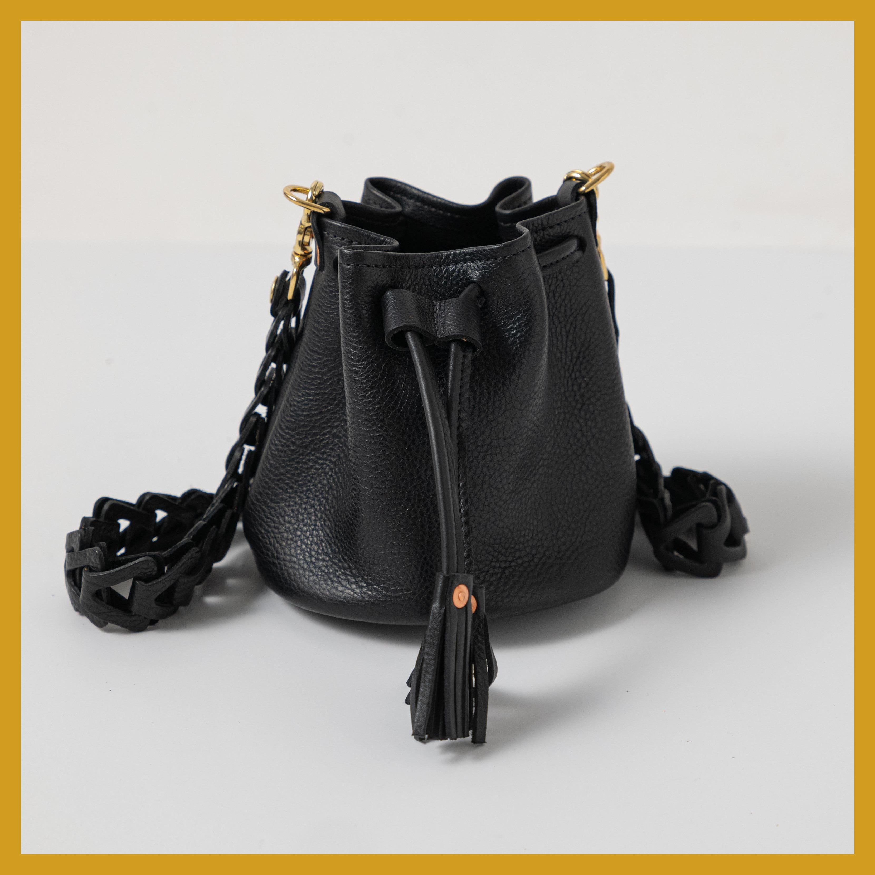 Scratch-and-Dent Black Cypress Mini Bucket Bag