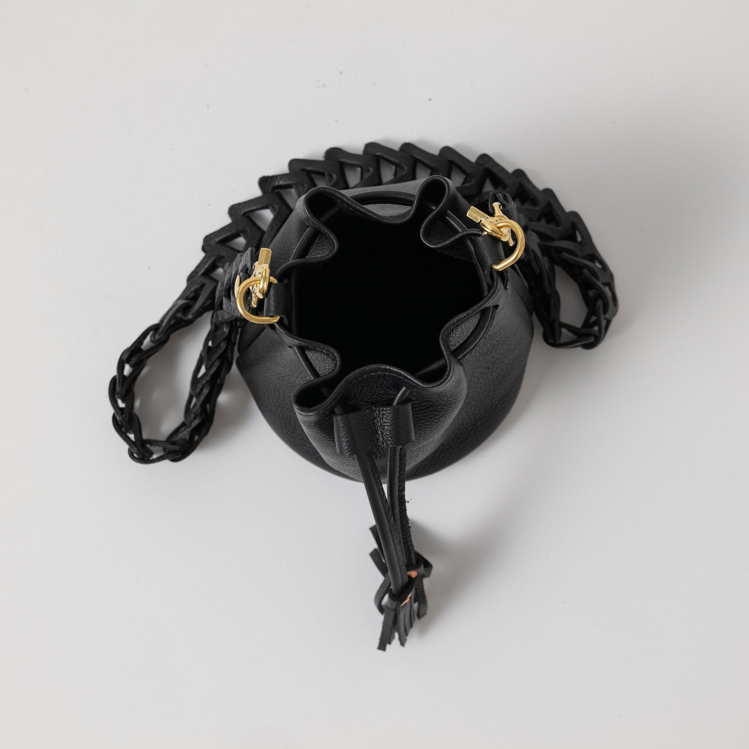 Scratch-and-Dent Black Cypress Mini Bucket Bag