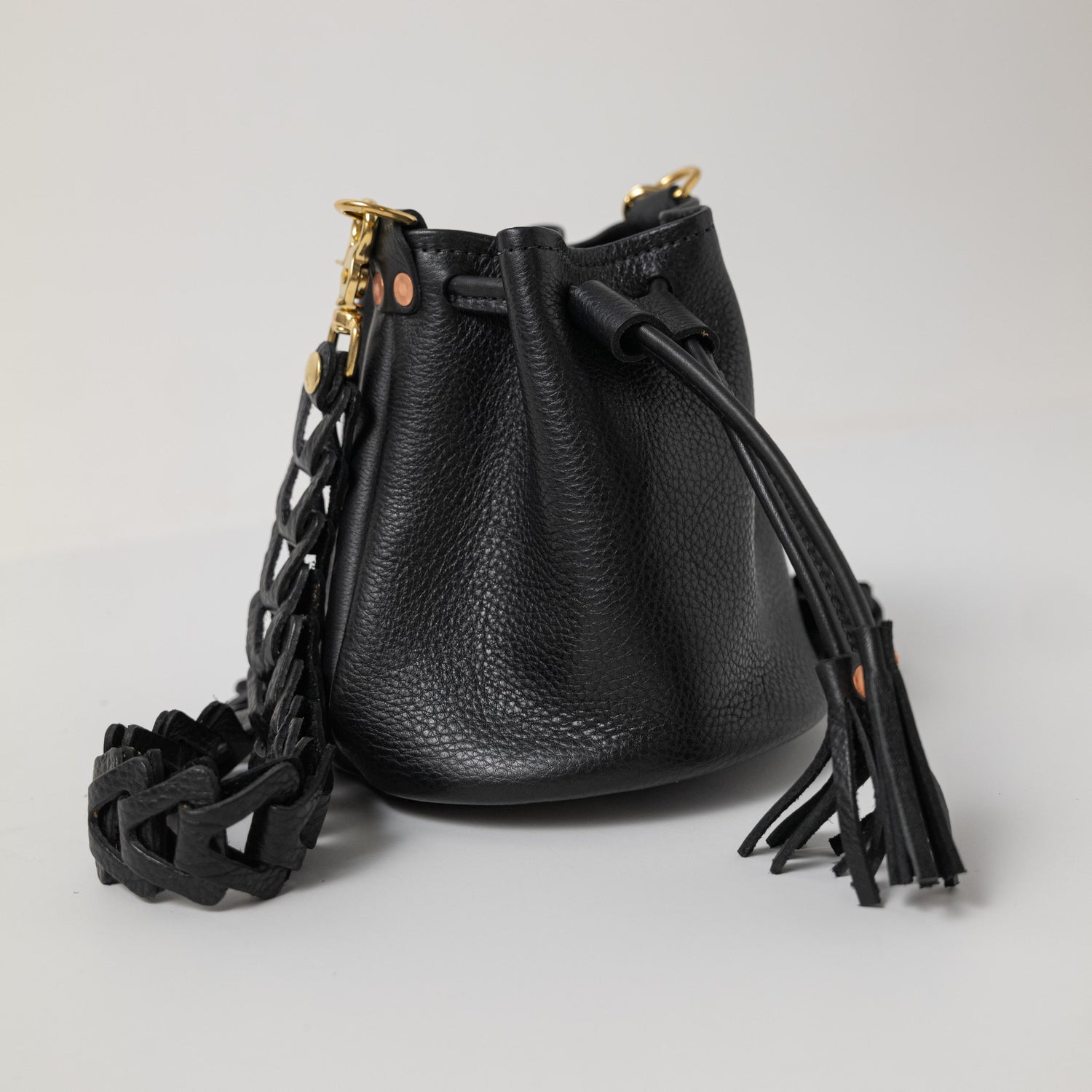 Scratch-and-Dent Black Cypress Mini Bucket Bag