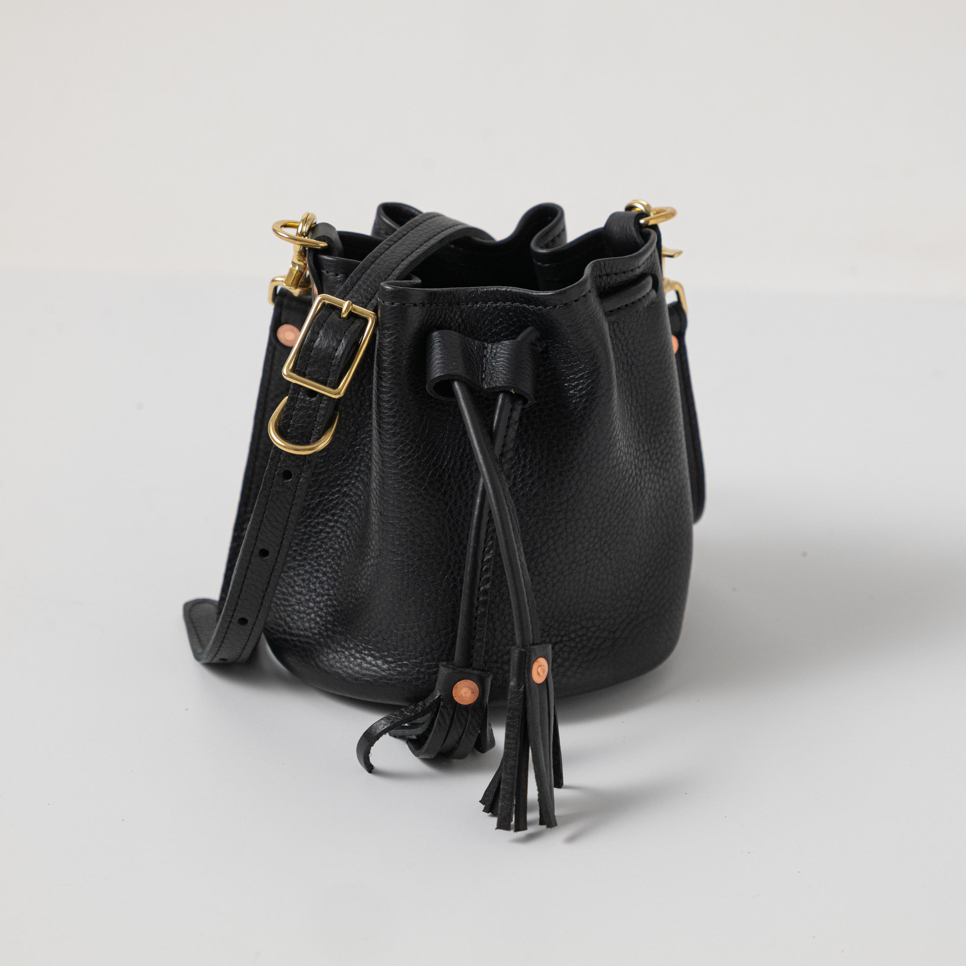 Scratch-and-Dent Black Cypress Mini Bucket Bag
