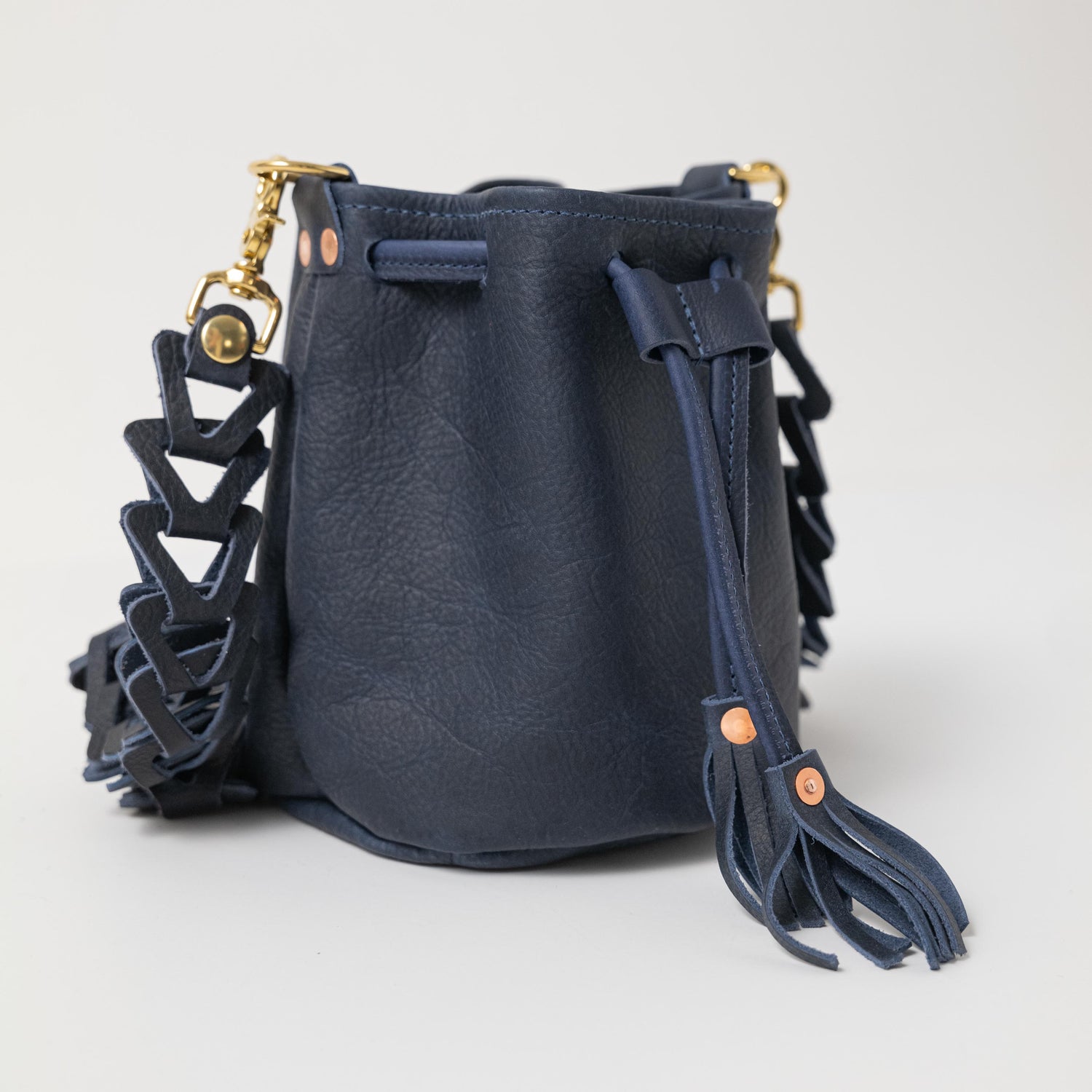 Scratch-and-Dent Navy Kodiak Mini Bucket Bag