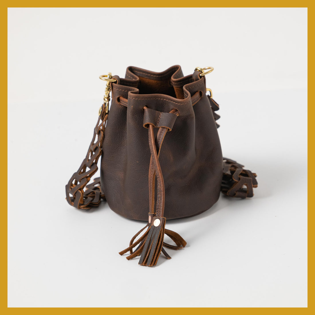 Scratch-and-Dent Brown Kodiak Mini Bucket Bag