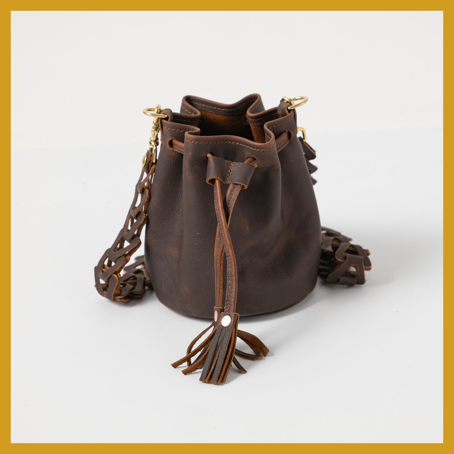 Scratch-and-Dent Brown Kodiak Mini Bucket Bag