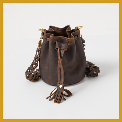 Scratch-and-Dent Brown Kodiak Mini Bucket Bag