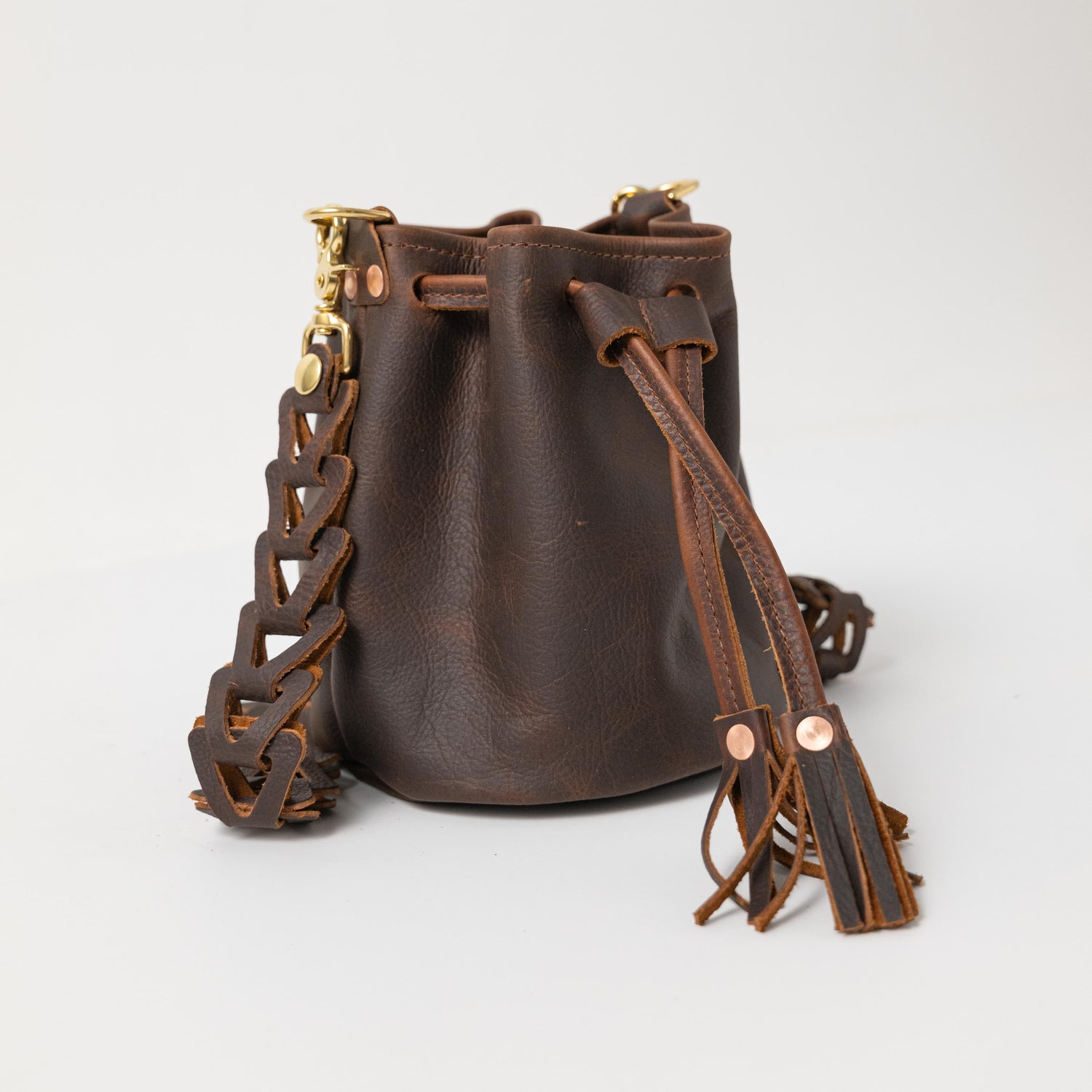 Scratch-and-Dent Brown Kodiak Mini Bucket Bag