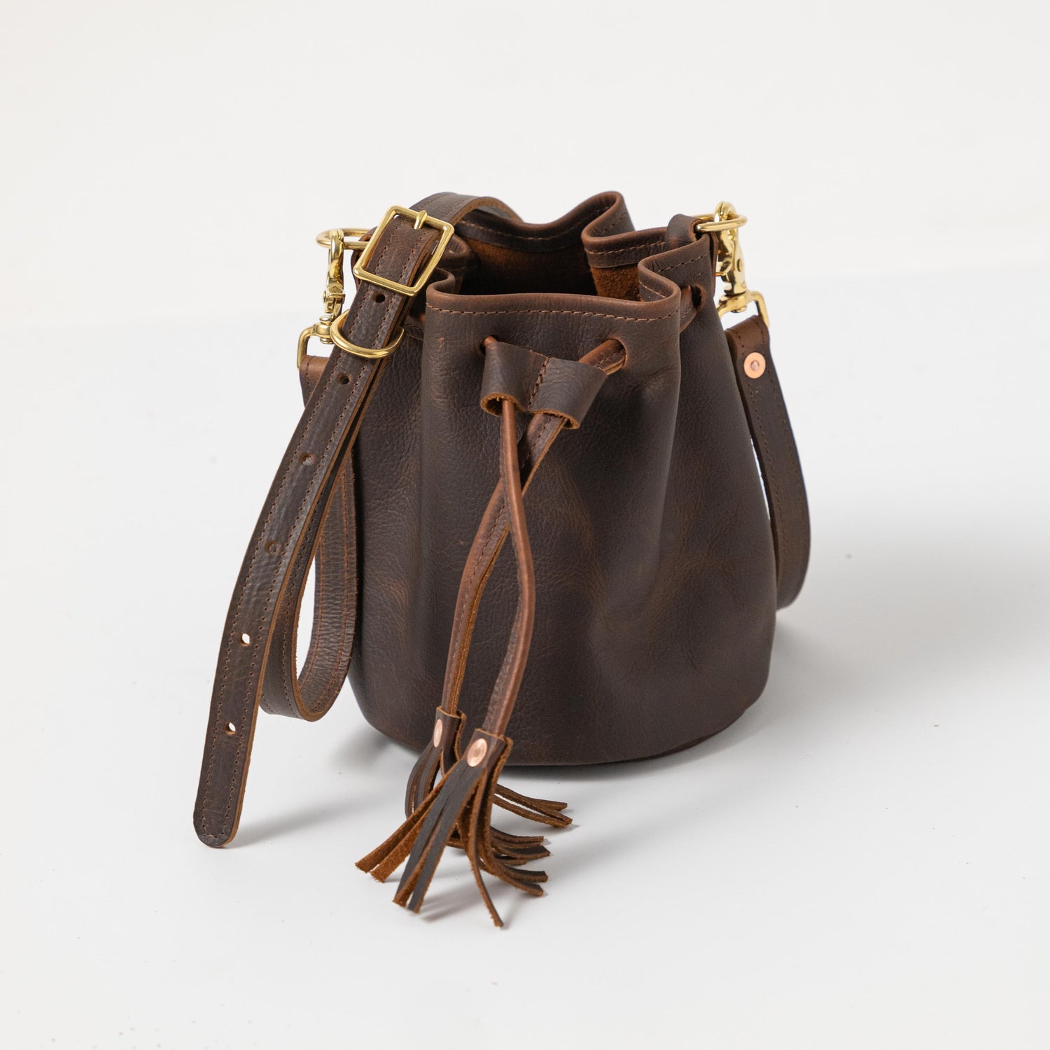 Scratch-and-Dent Brown Kodiak Mini Bucket Bag