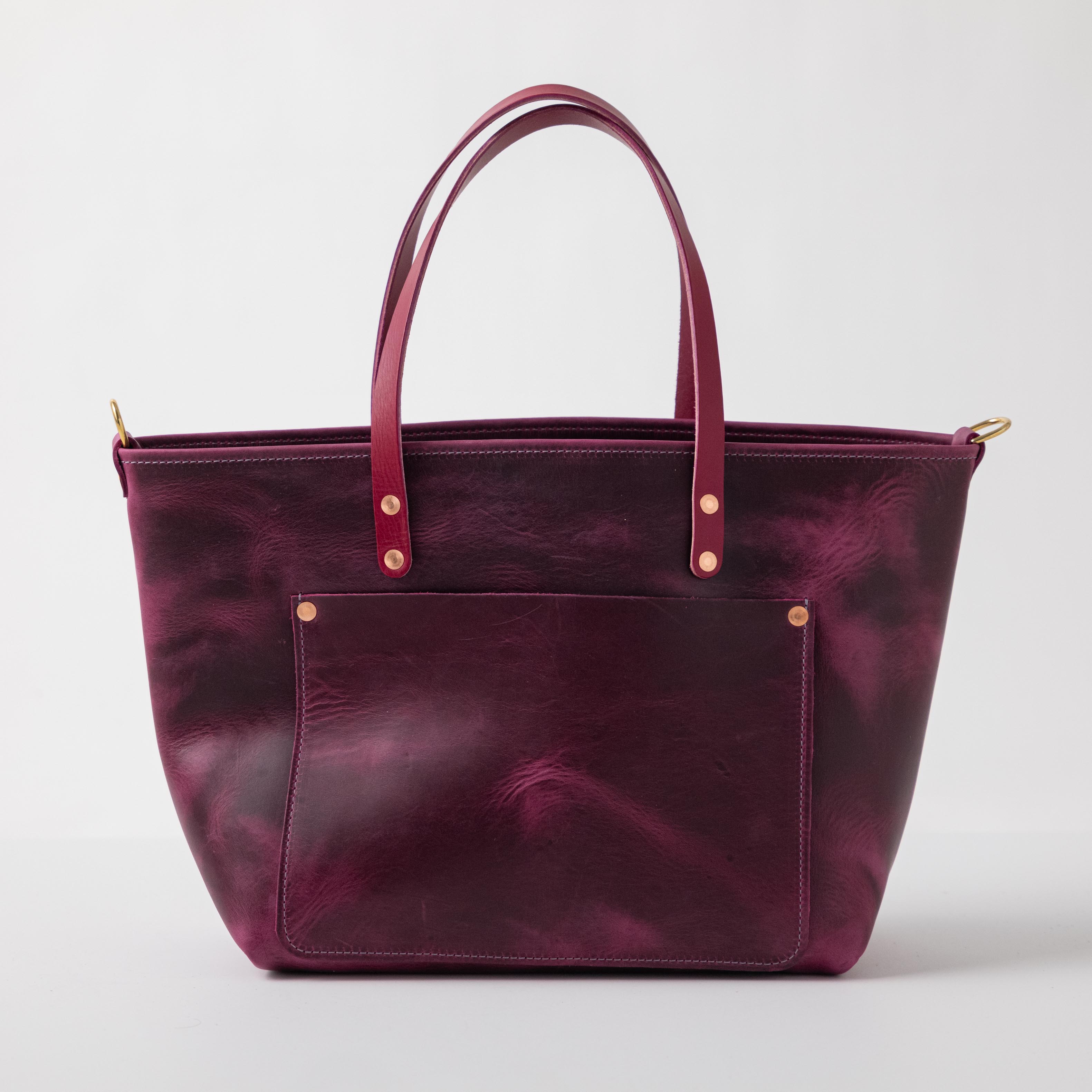 Purple cheap leather tote