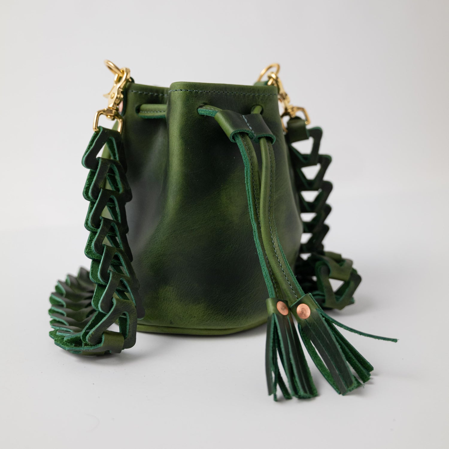 Leather Mini Bucket Bag Handmade leather crossbody bag by KMM