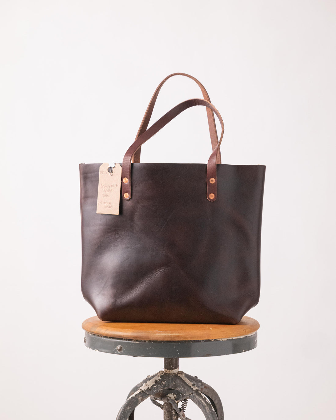 1026 Brown Chromexcel Tote - 9&quot; Brown Handles