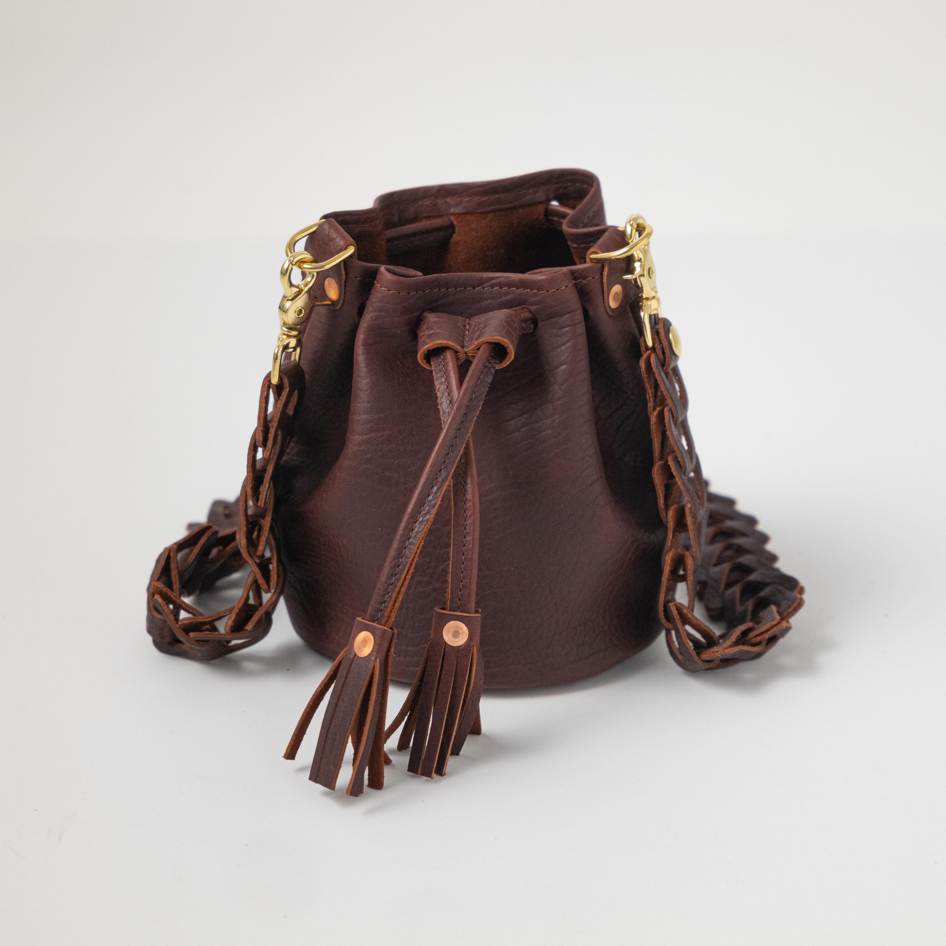 Walnut Bison Mini Bucket Bag