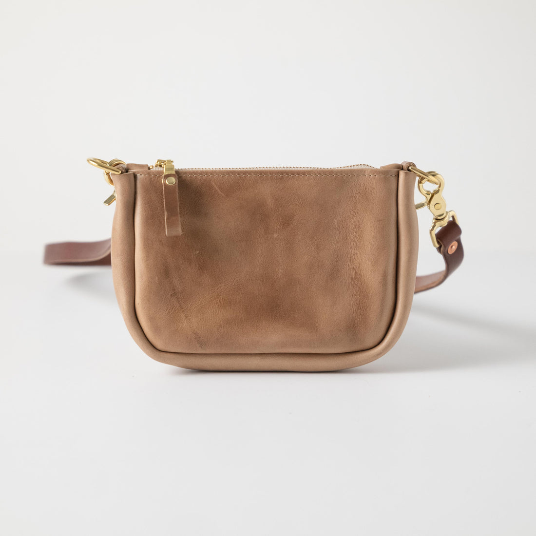 Natural Chromexcel Mini Crossbody Bag