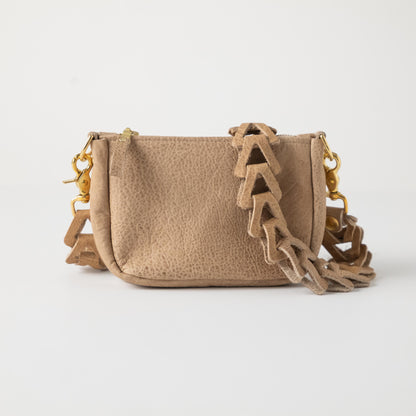 Beige Bison Mini Crossbody Bag