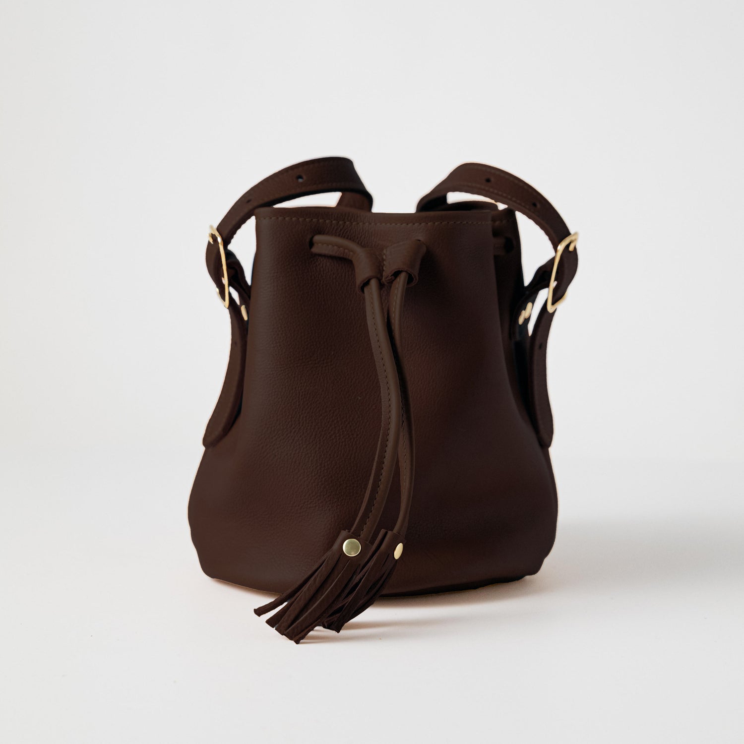 Dark Brown Bulldog Bucket Bag