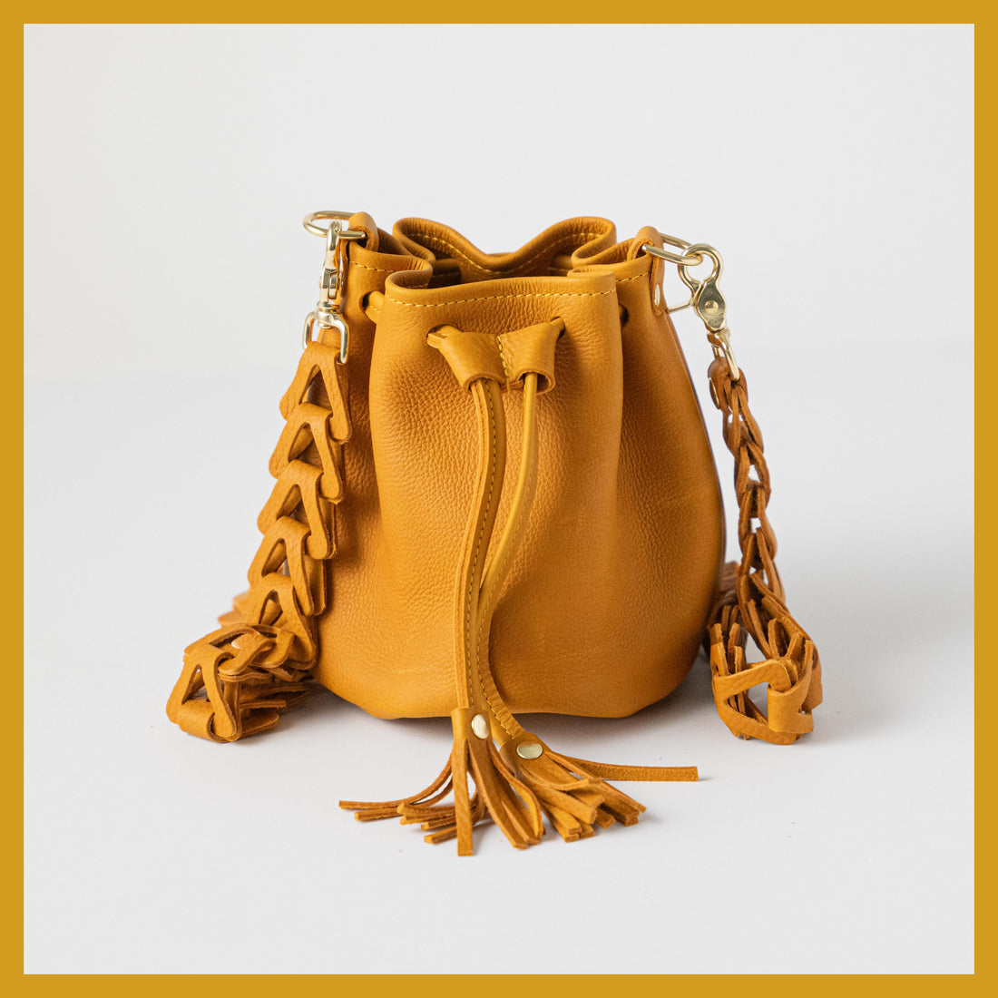 Scratch-and-Dent Marigold Cypress Mini Bucket Bag