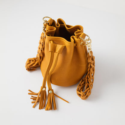 Scratch-and-Dent Marigold Cypress Mini Bucket Bag