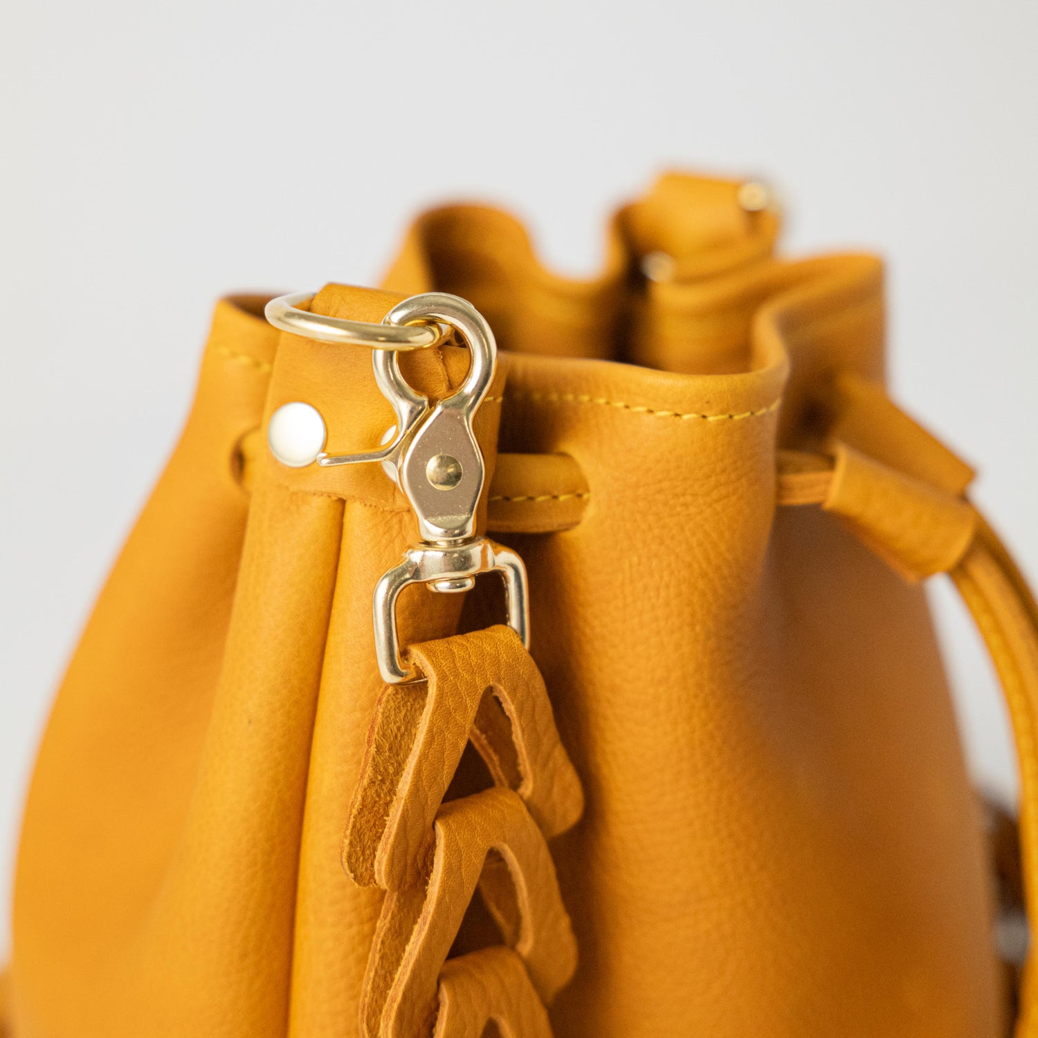 Scratch-and-Dent Marigold Cypress Mini Bucket Bag
