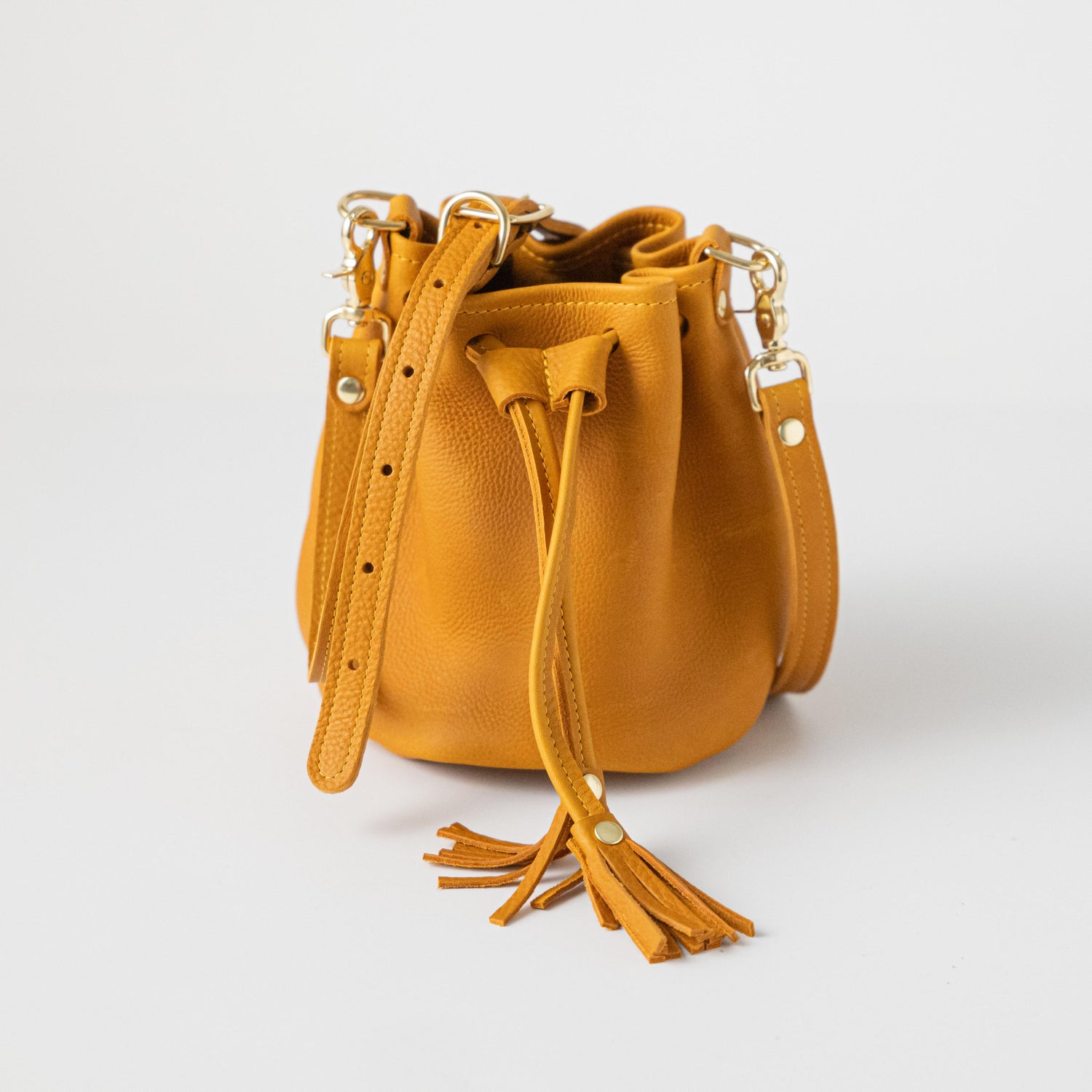 Scratch-and-Dent Marigold Cypress Mini Bucket Bag