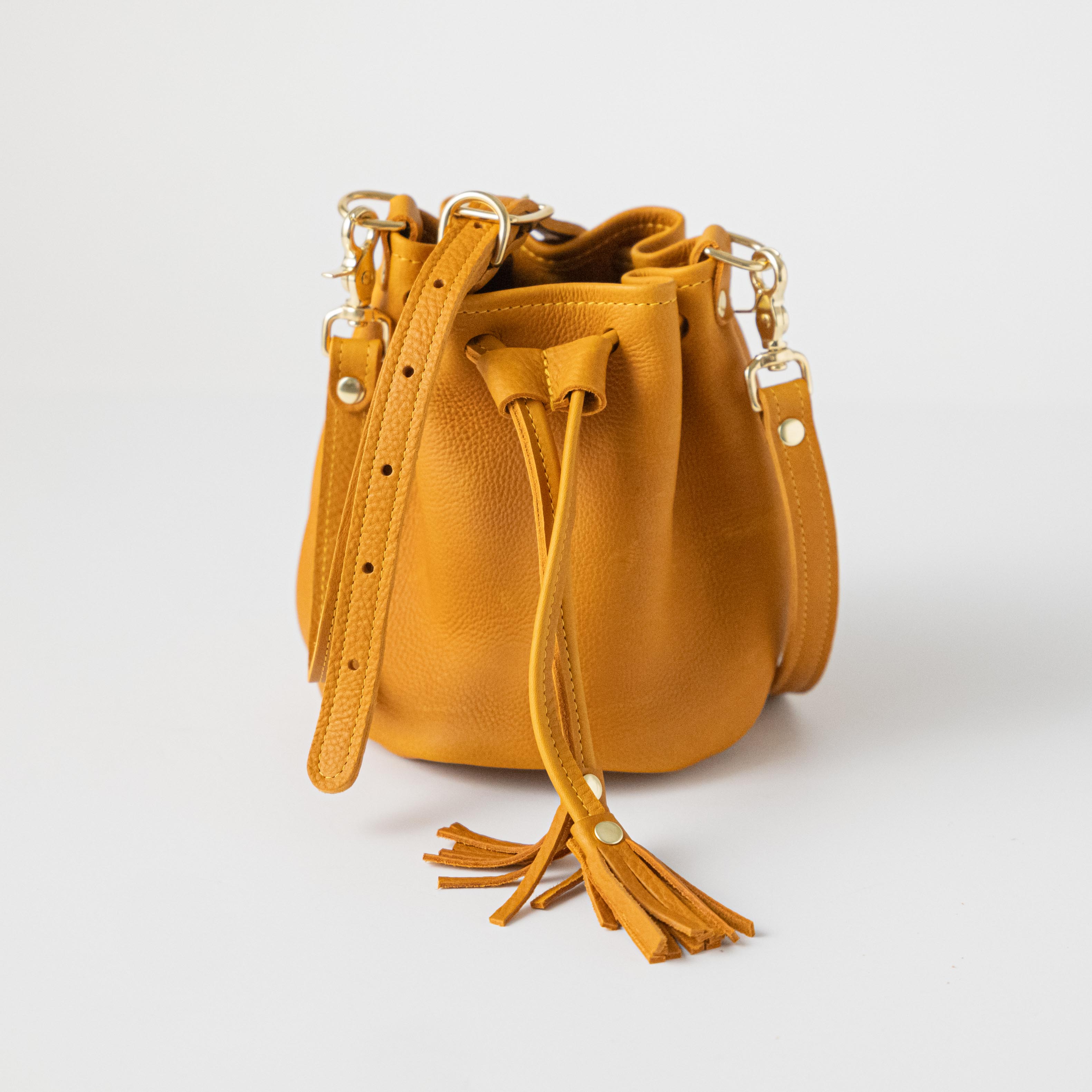 Scratch-and-Dent Marigold Cypress Mini Bucket Bag