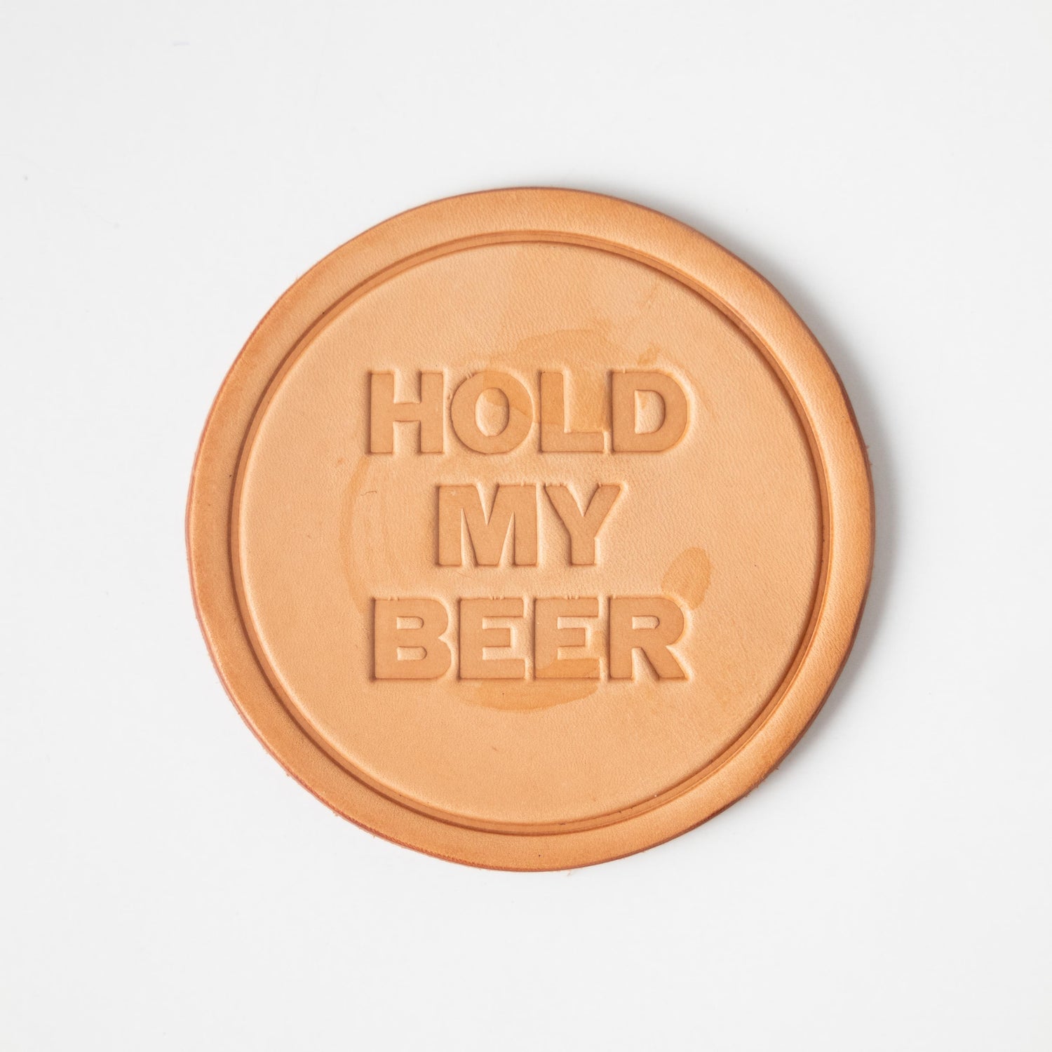 Hold My Beer Leather Coaster