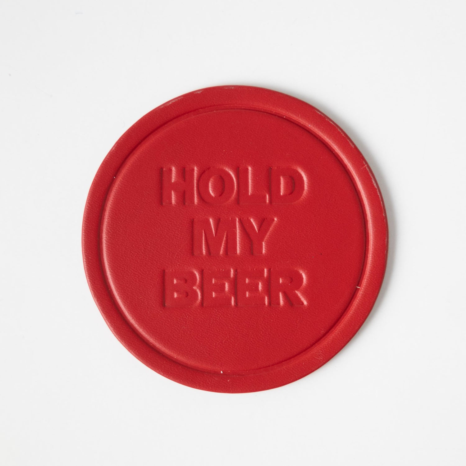 Hold My Beer Leather Coaster