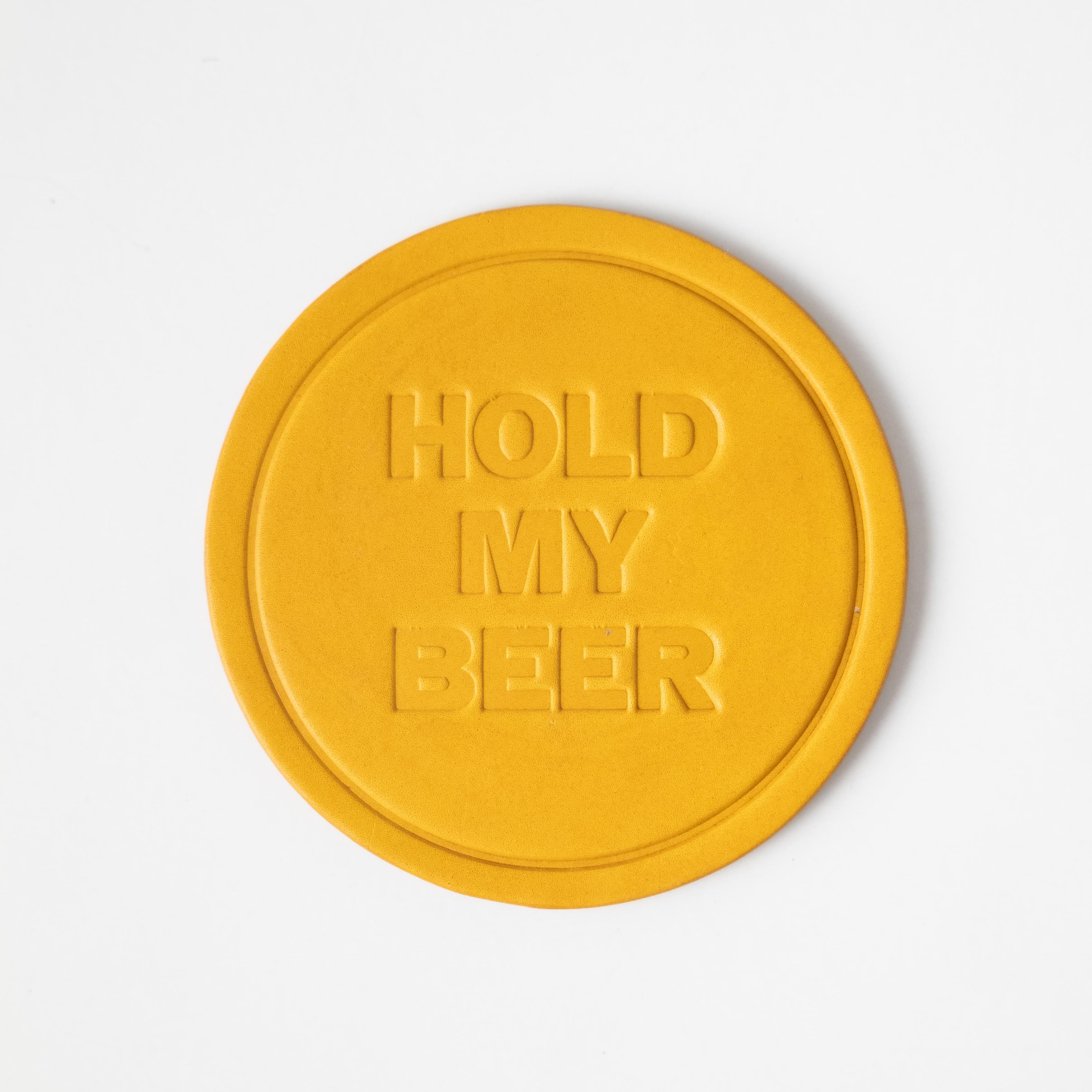 Hold My Beer Leather Coaster