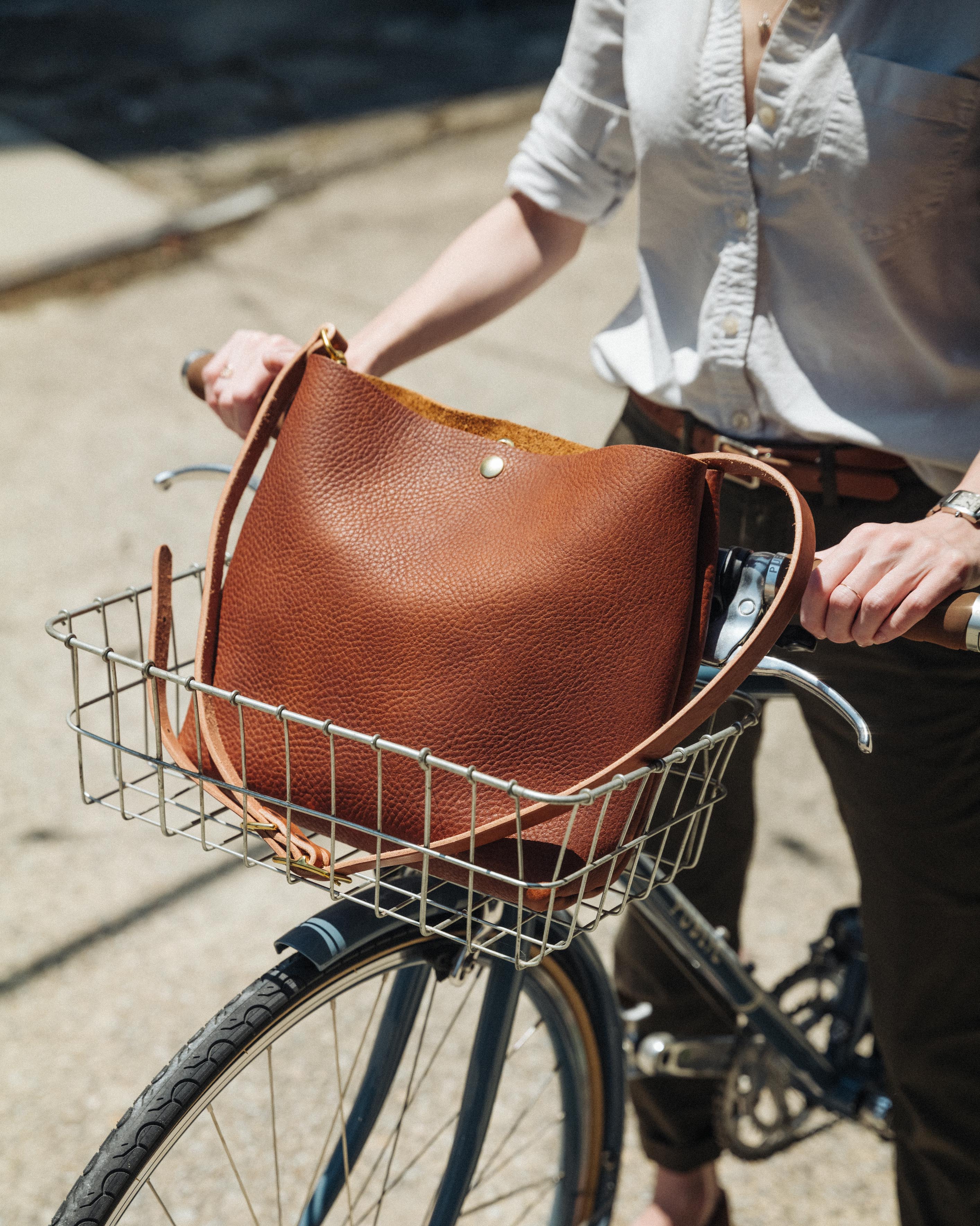 Black Vegetable Tanned Crossbody Tote