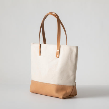 Natural Canvas Panel Tote