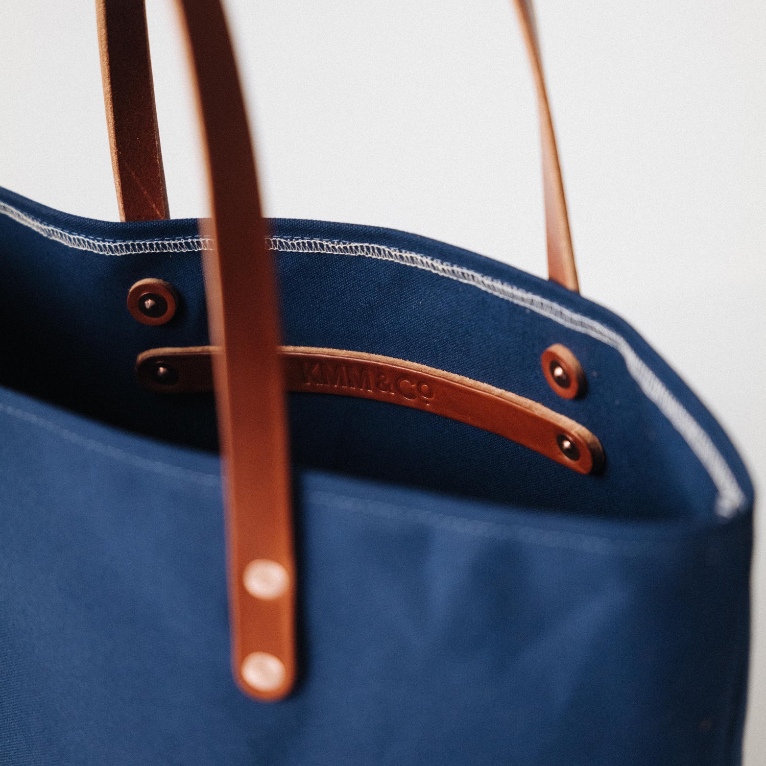 Navy Canvas East West Tote