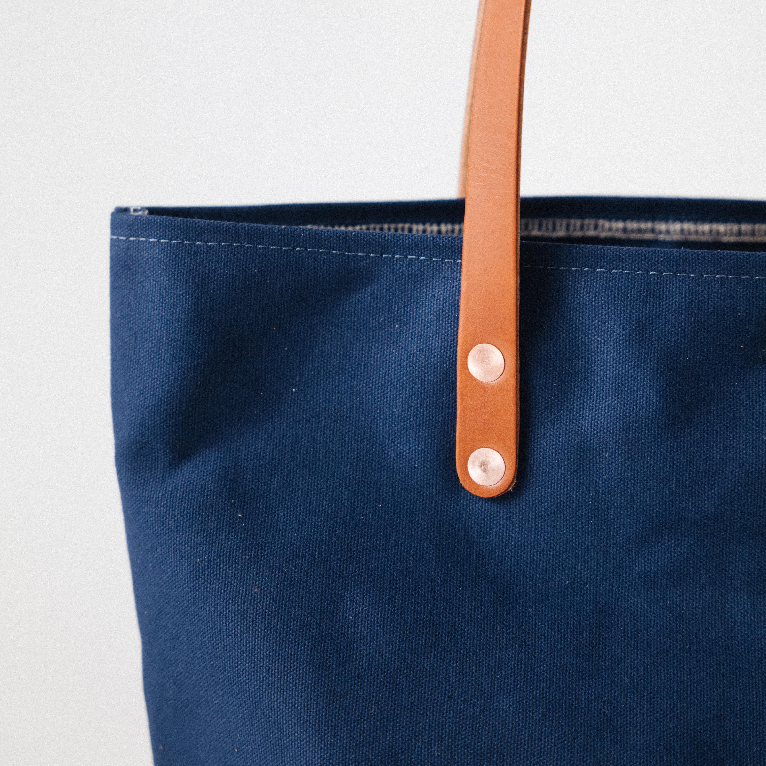 Navy Canvas Panel Tote