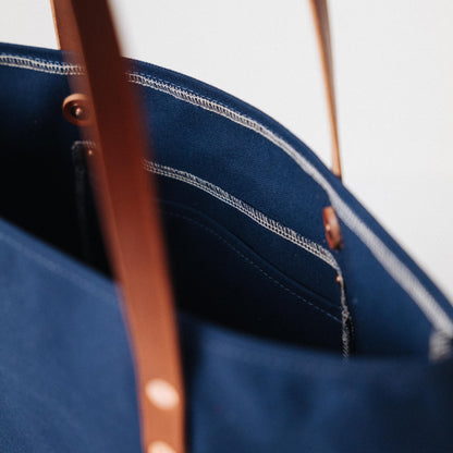 Navy Canvas Panel Tote