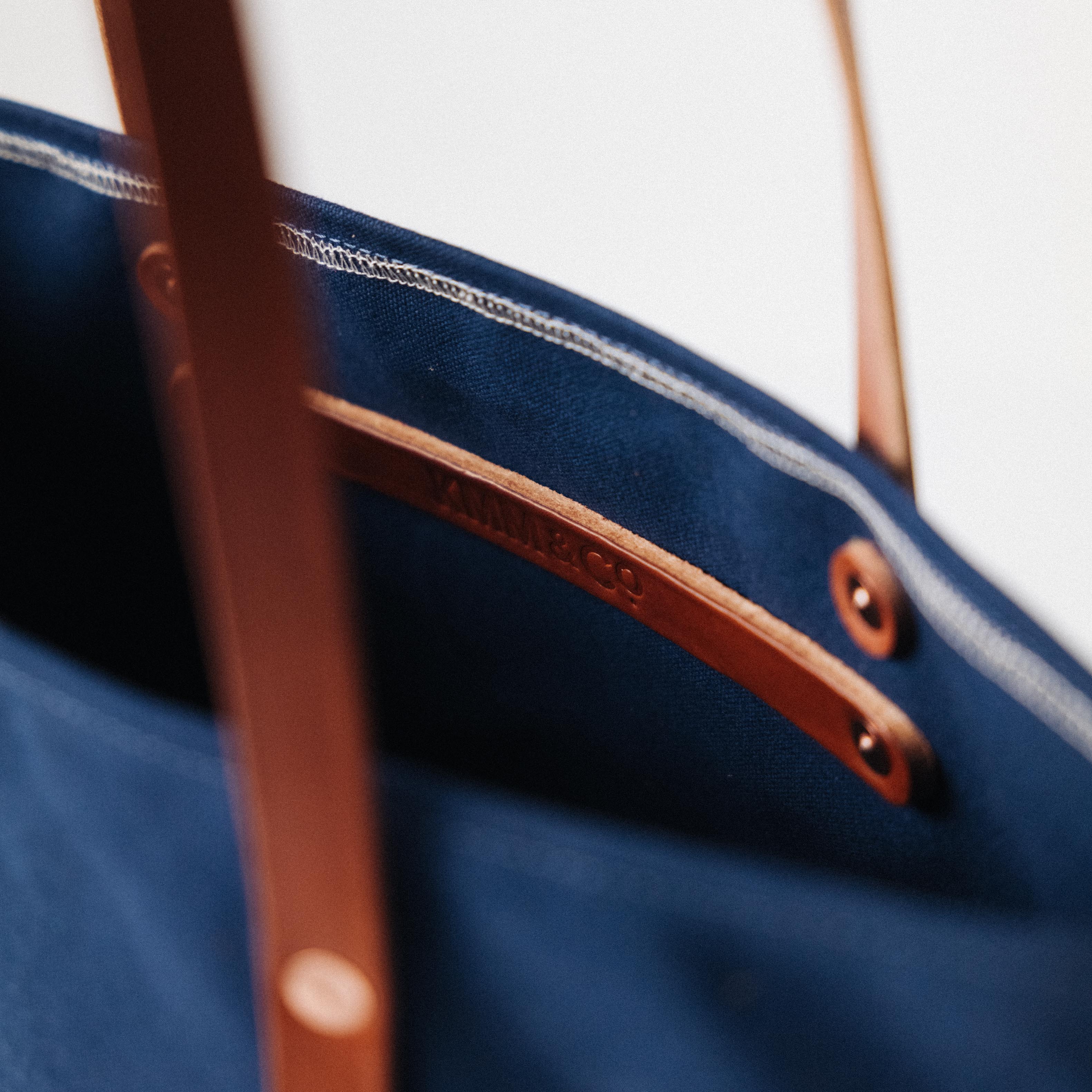 Navy Canvas Panel Tote