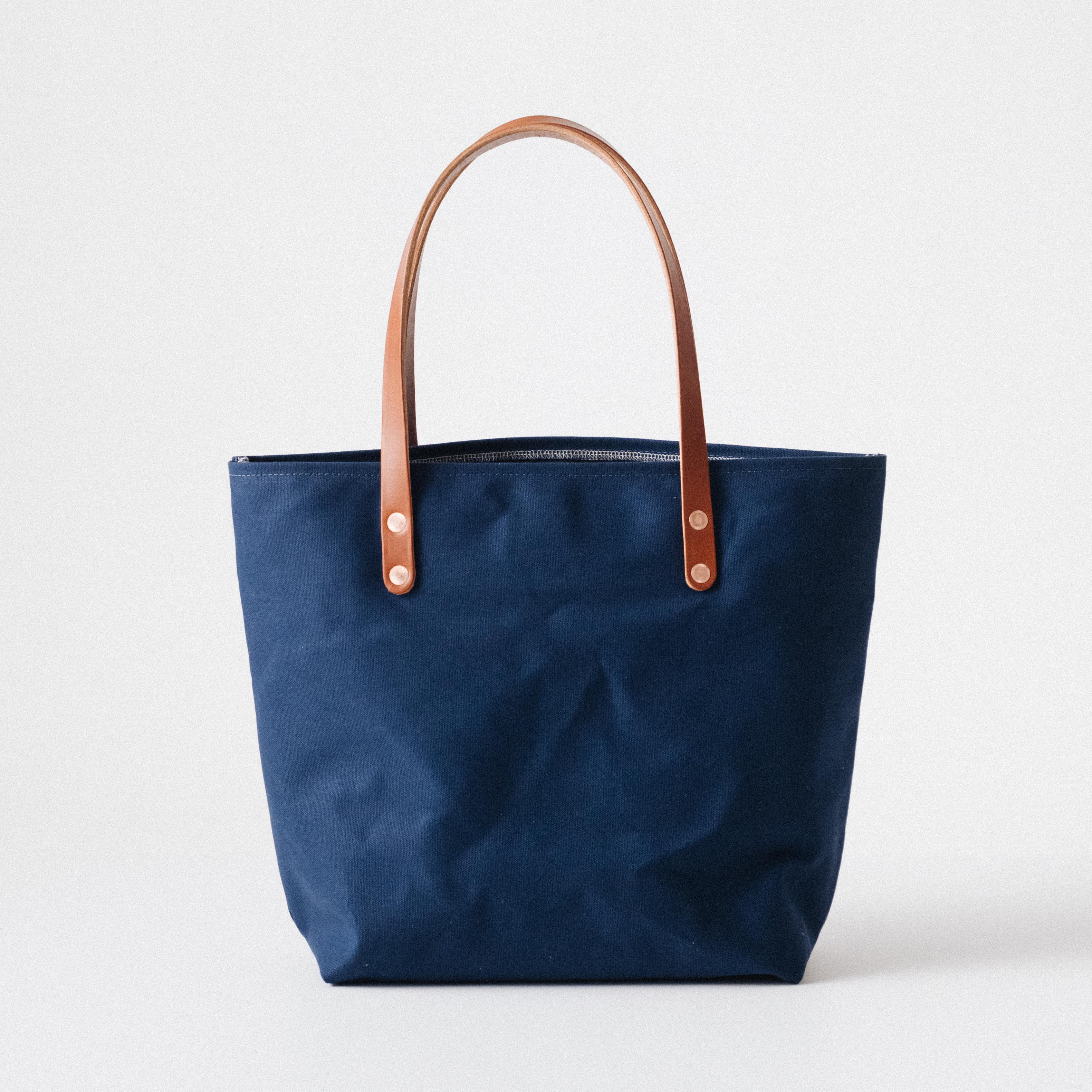 Navy nylon tote bag best sale